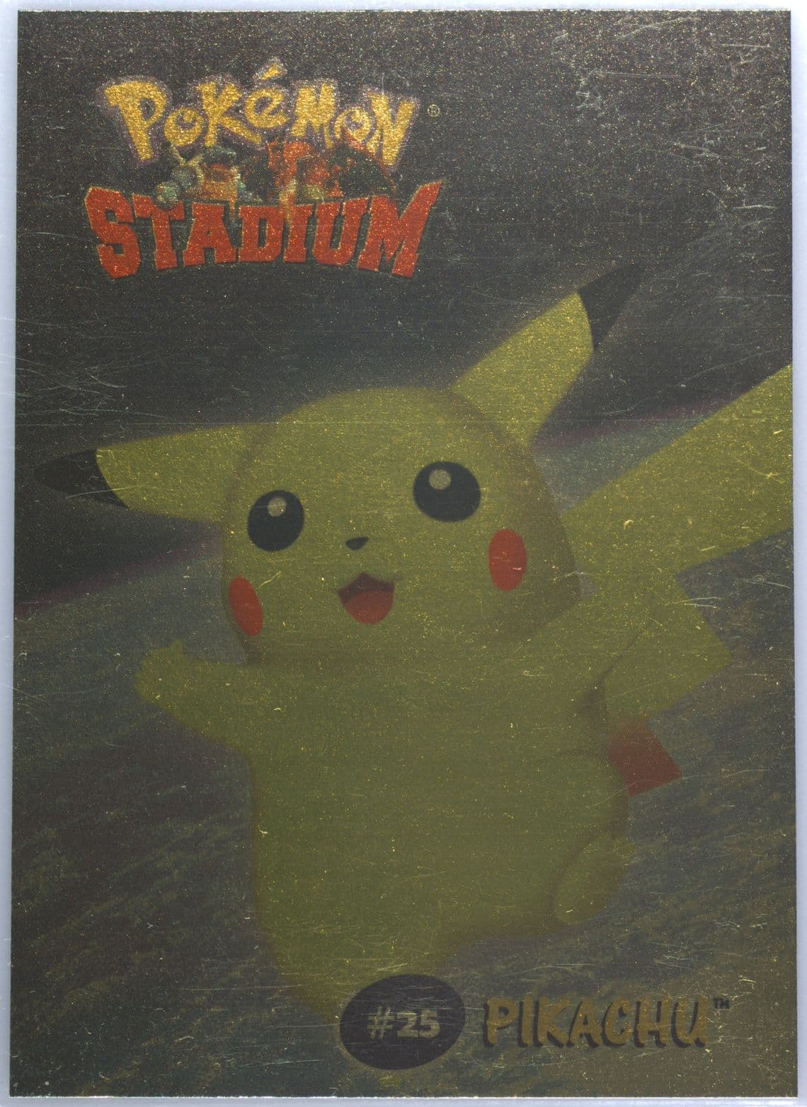 Pikachu Gold (7) 2000 Danone Pokemon Stadium Tip Shiny
