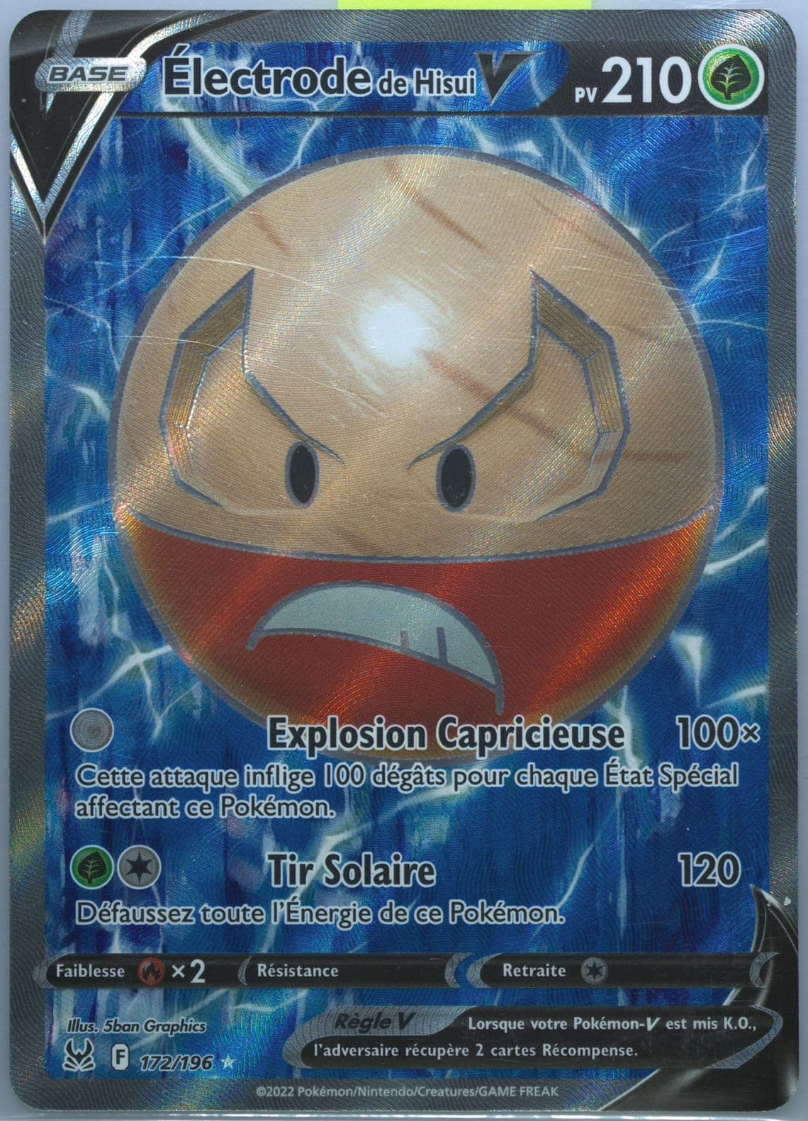 Full Art/Electrode de Hisui V French (172) 2022 Pokemon Sword & Shield Lost Origin