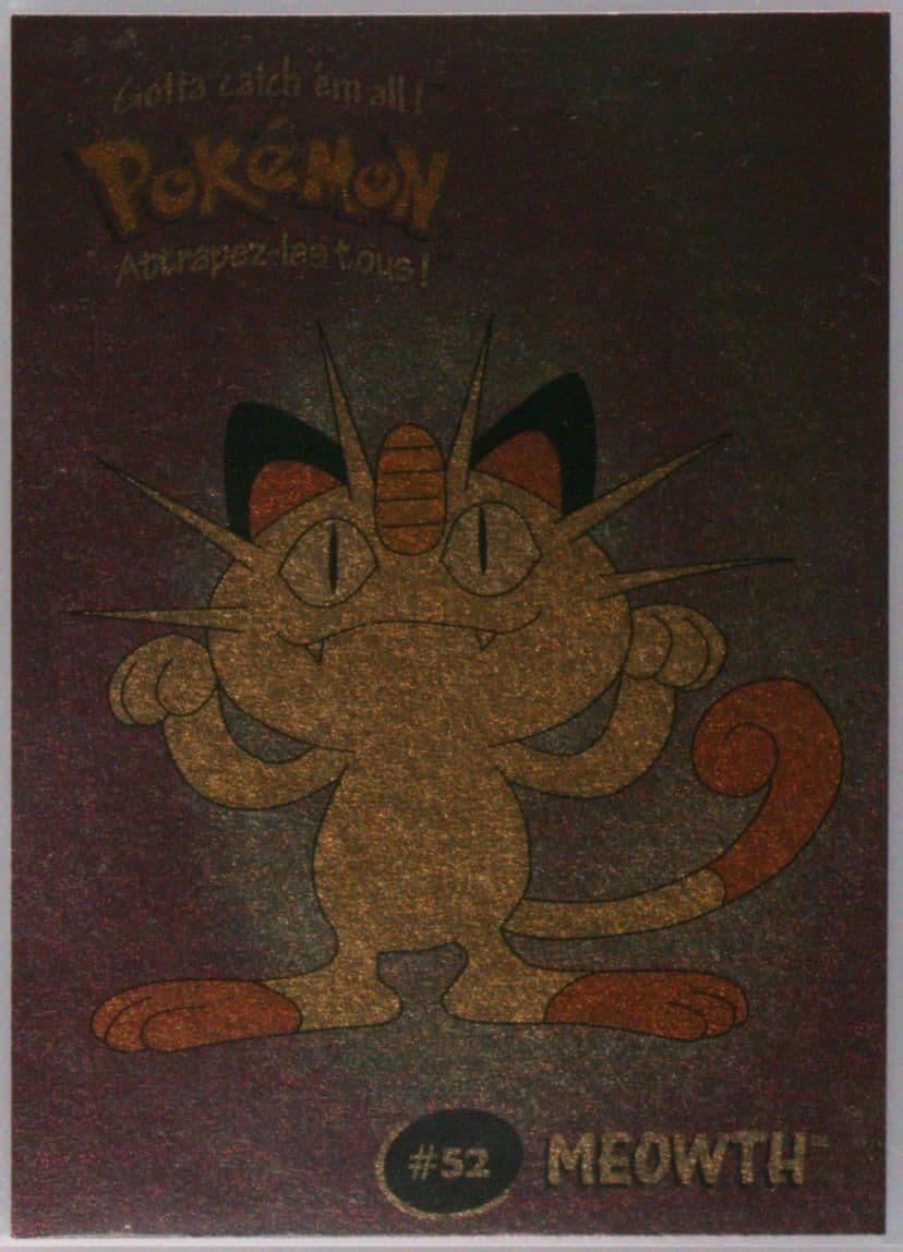 Meowth Gold (4) 2000 Danone Pokemon Stadium Tip Shiny