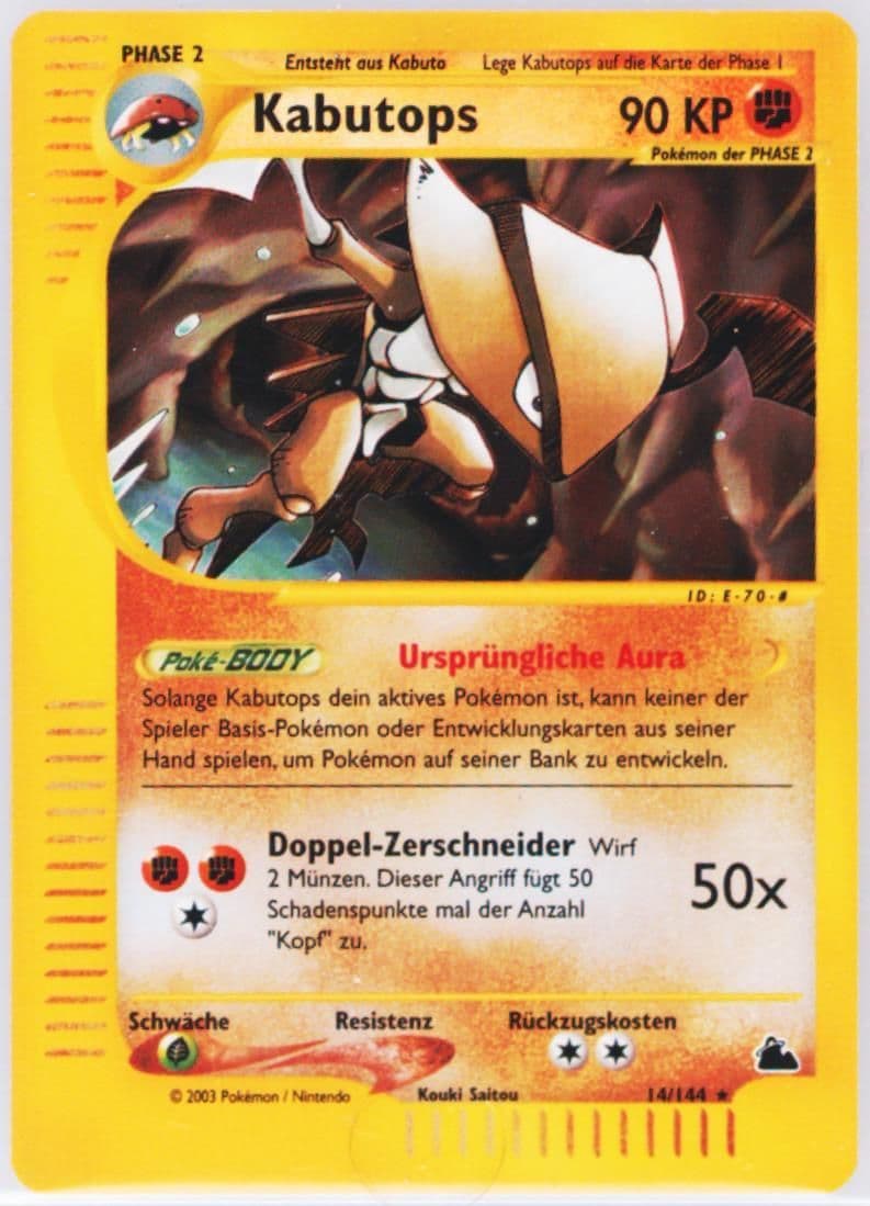 Kabutops-Reverse Foil German (14) 2003 Pokemon Skyridge