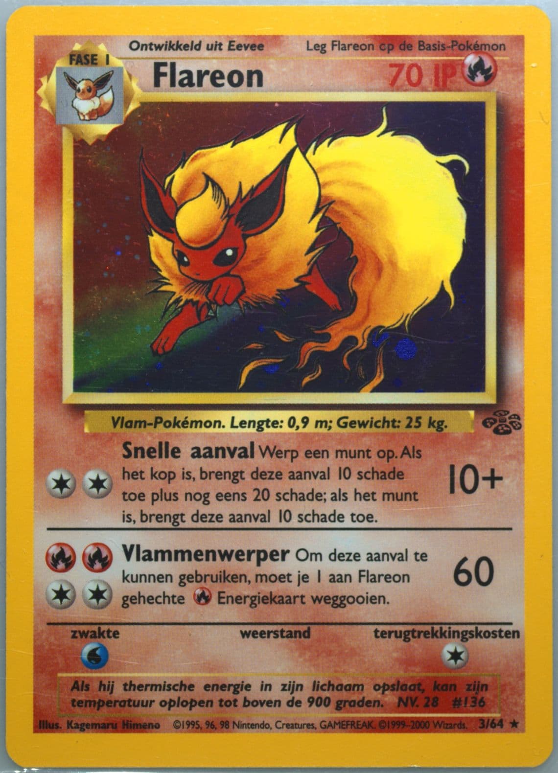 Flareon-Holo (3) 2000 Pokemon Dutch Jungle