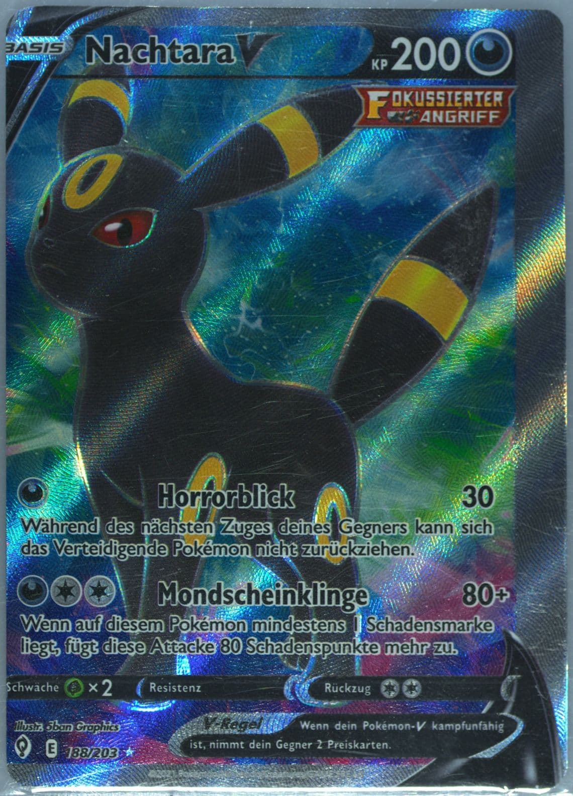 Full Art/Nachtara V German (188) 2021 Pokemon Sword & Shield Evolving Skies