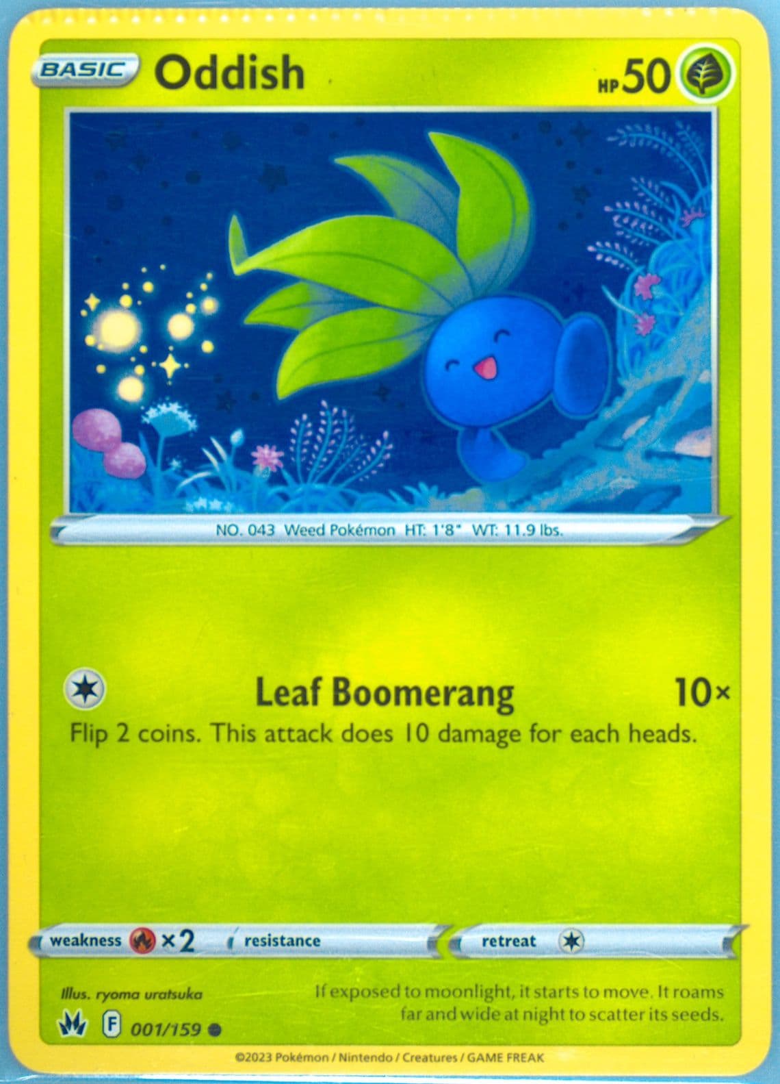 Oddish (001) 2023 Pokemon Sword and Shield Crown Zenith