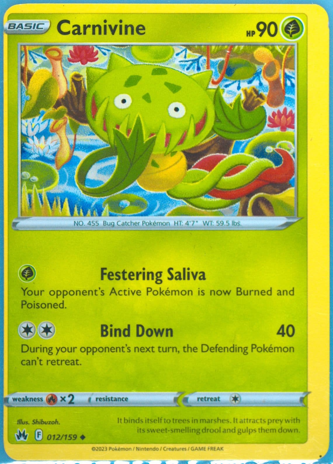 Carnivine (012) 2023 Pokemon Sword and Shield Crown Zenith