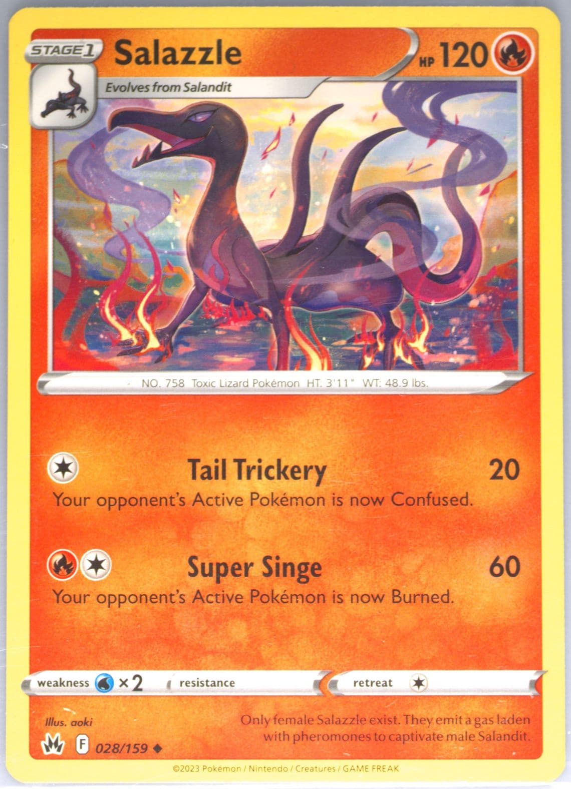 Salazzle (028) 2023 Pokemon Sword and Shield Crown Zenith