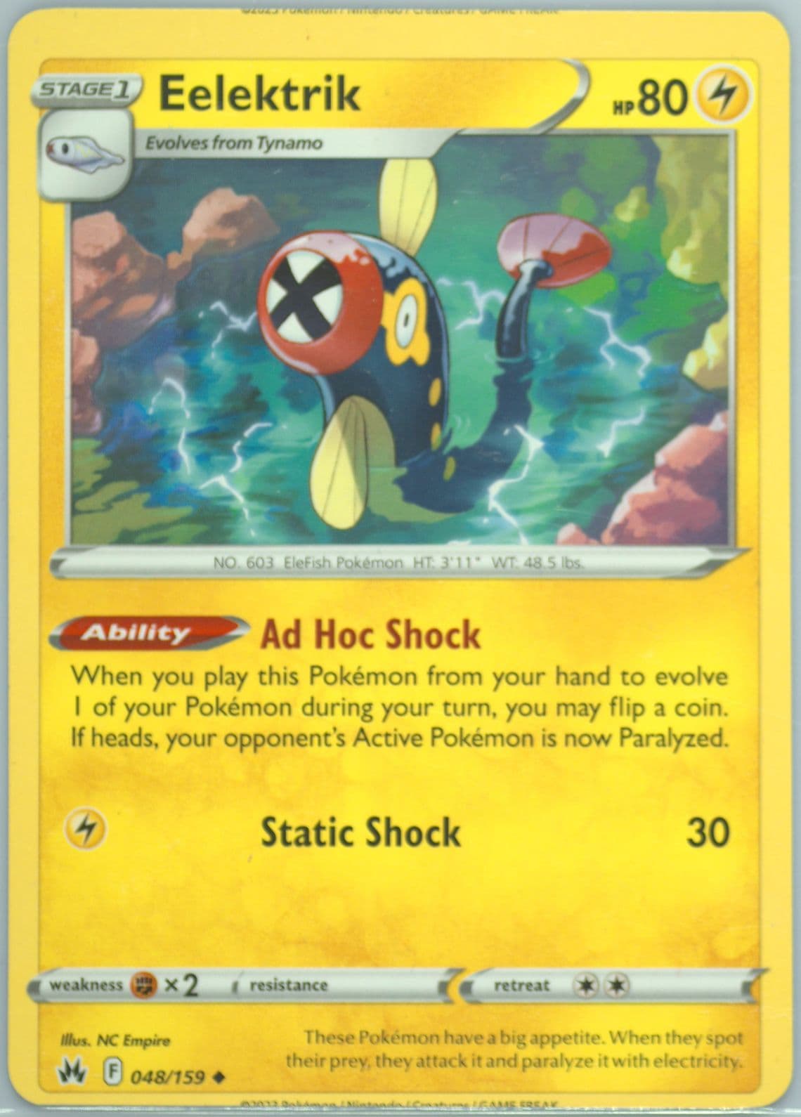 Eelektrik (048) 2023 Pokemon Sword and Shield Crown Zenith