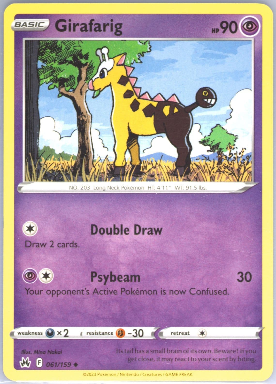 Girafarig (061) 2023 Pokemon Sword and Shield Crown Zenith