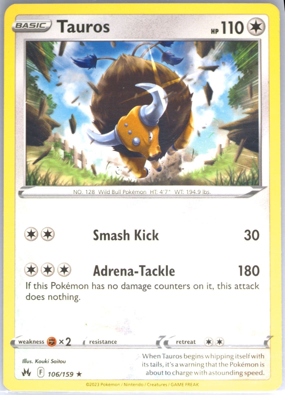 Tauros (106) 2023 Pokemon Sword and Shield Crown Zenith