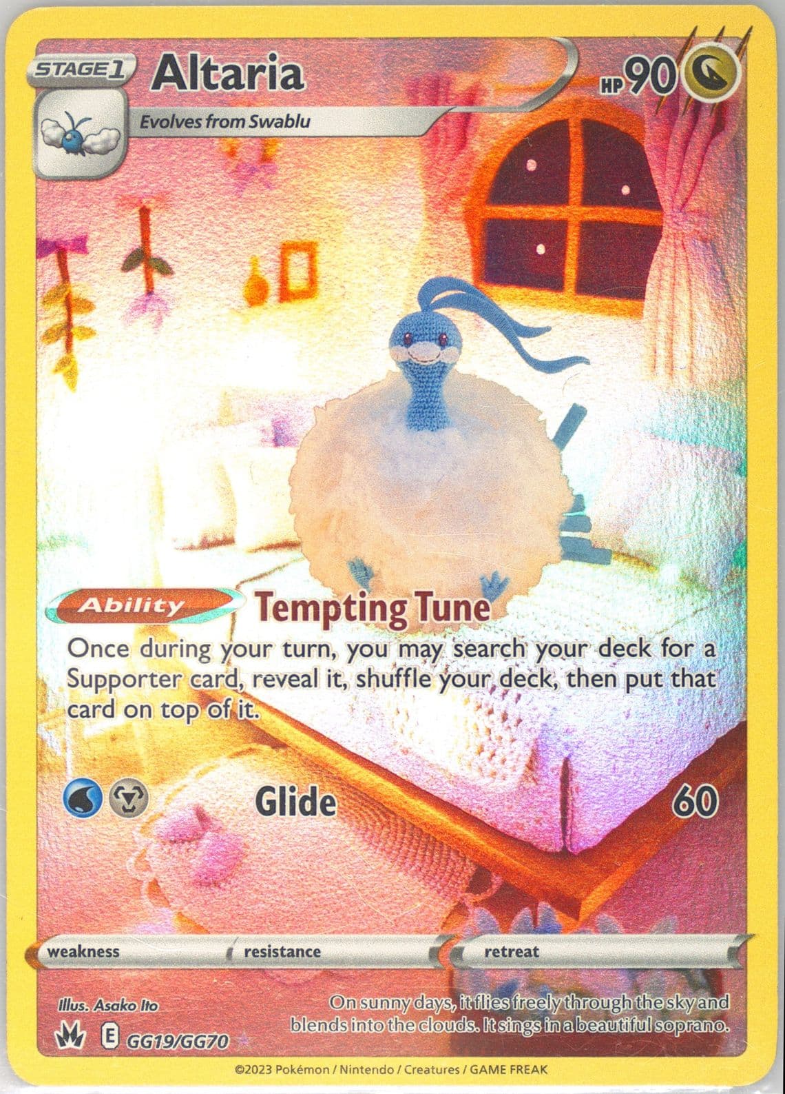 Full Art/Altaria (GG19) 2023 Pokemon Sword and Shield Crown Zenith