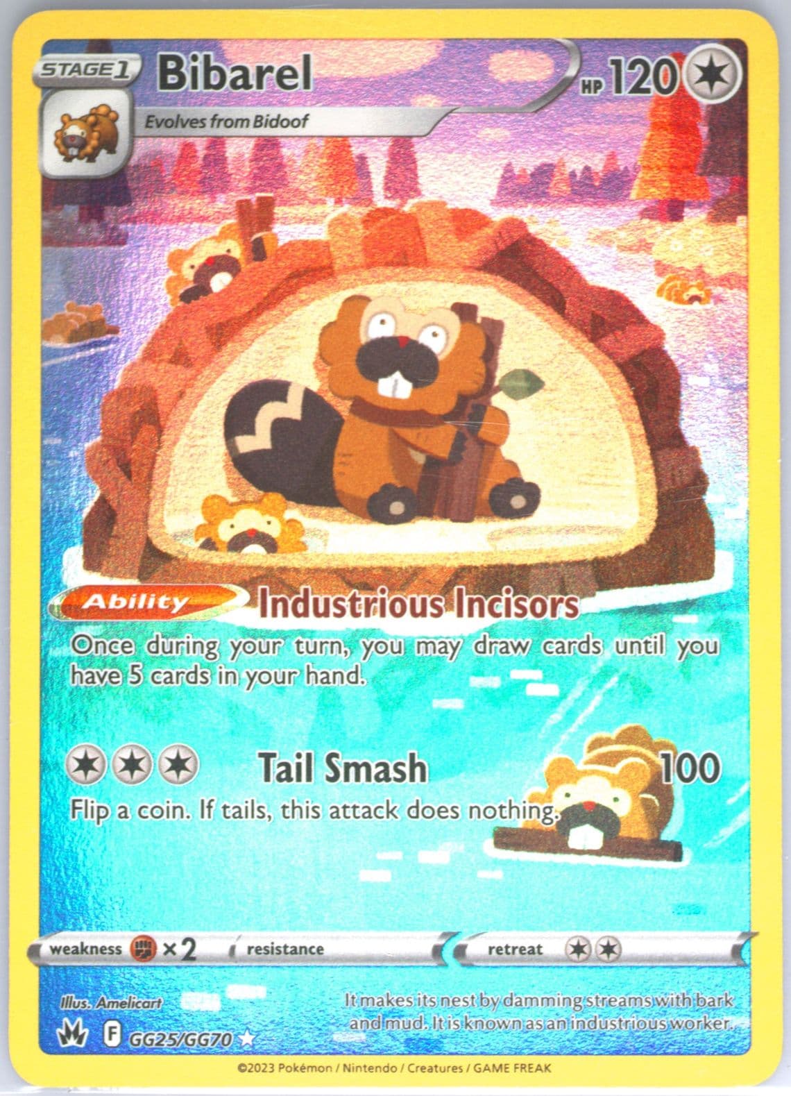 Full Art/Bibarel (GG25) 2023 Pokemon Sword and Shield Crown Zenith