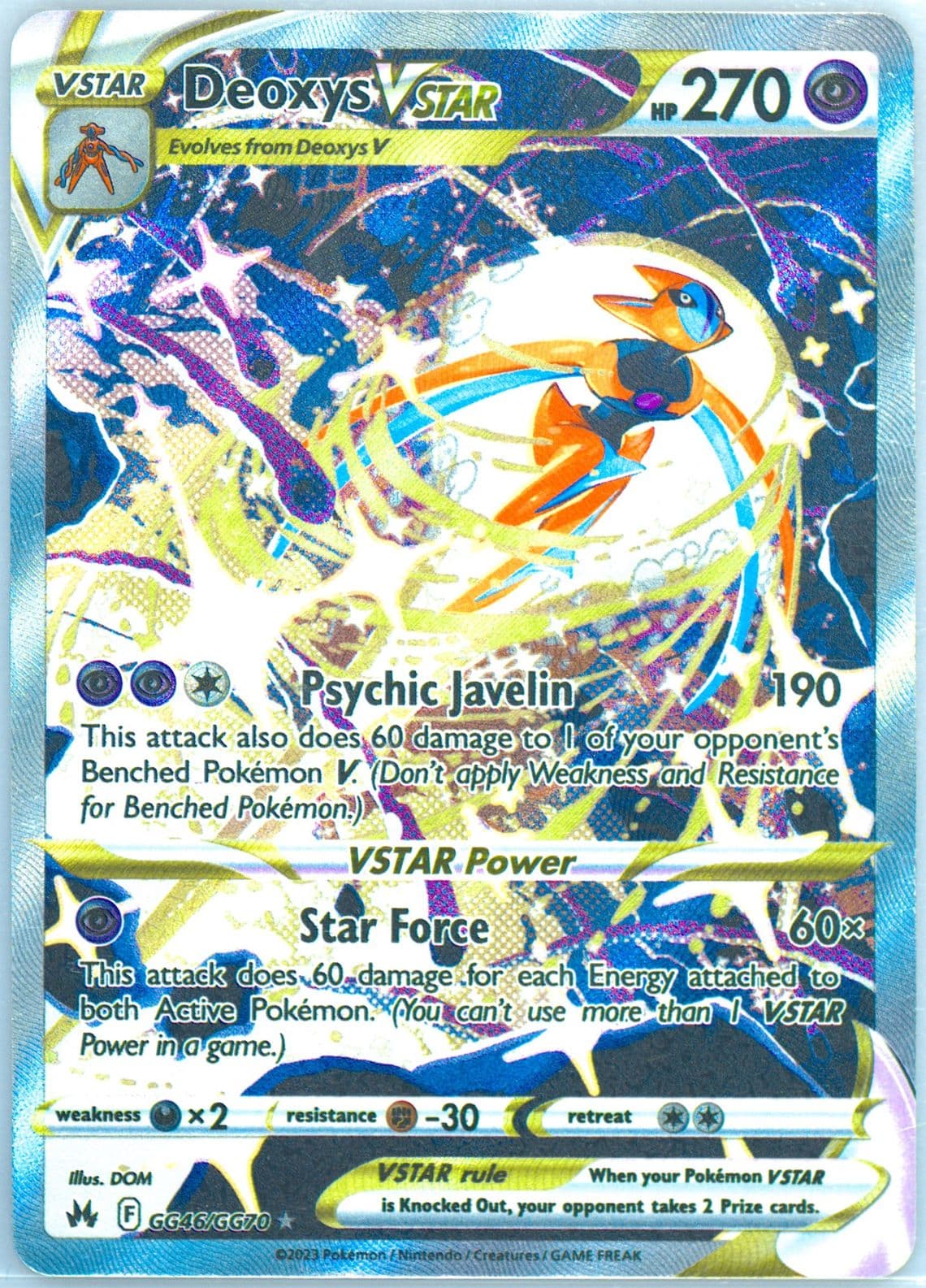 Full Art/Deoxys Vstar (GG46) 2023 Pokemon Sword and Shield Crown Zenith