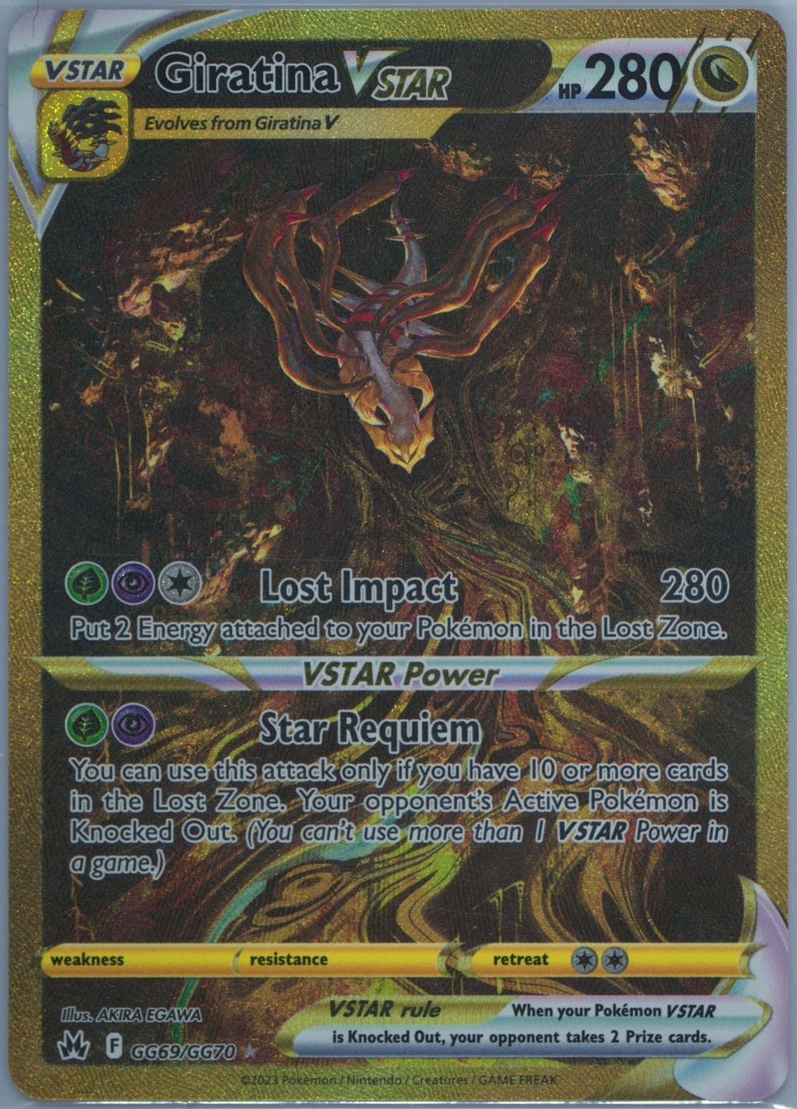 Full Art/Giratina Vstar Secret (GG69) 2023 Pokemon Sword and Shield Crown Zenith