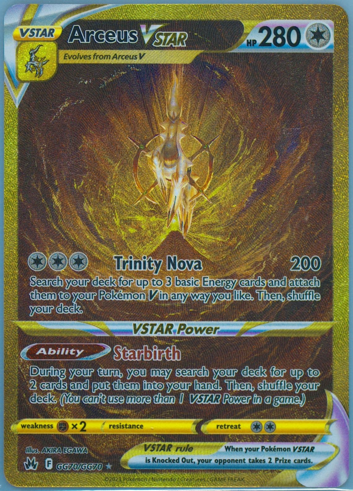 Full Art/Arceus Vstar Secret (GG70) 2023 Pokemon Sword and Shield Crown Zenith