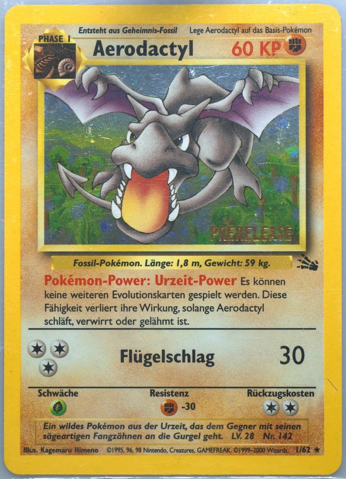Aerodactyl-Holo Prerelease (1) 2000 Pokemon German Fossil