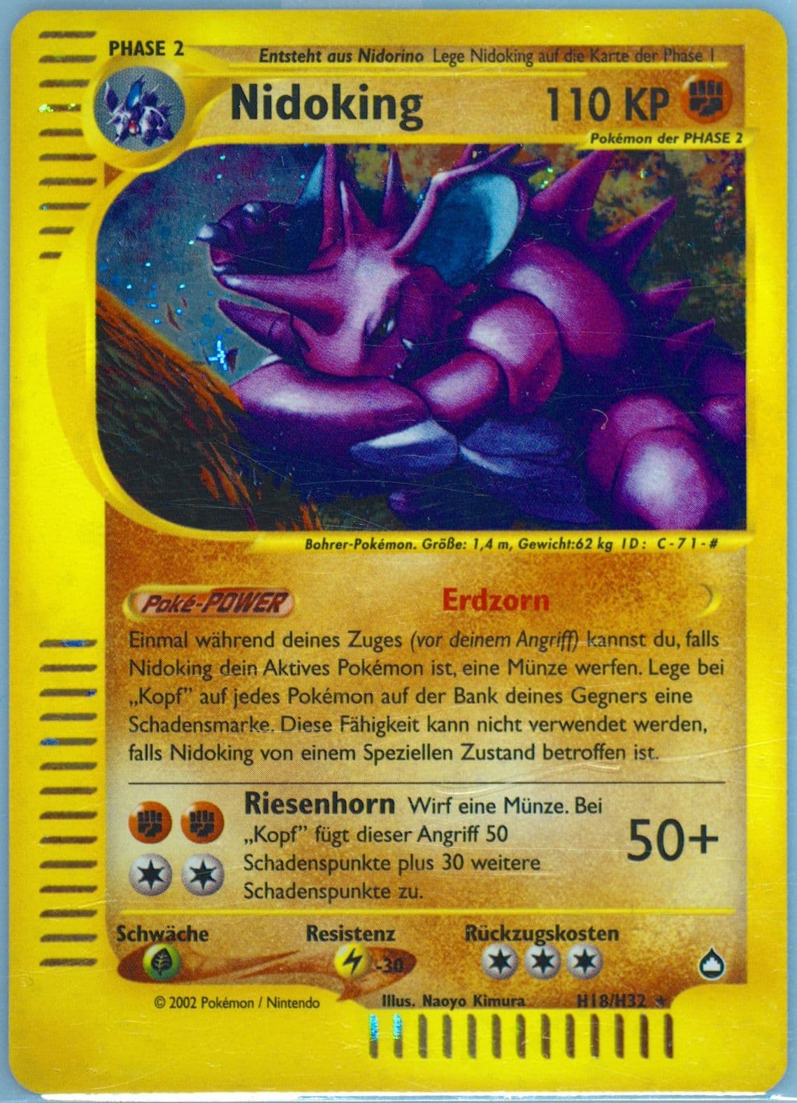 Nidoking-Holo German (H18) 2003 Pokemon Aquapolis