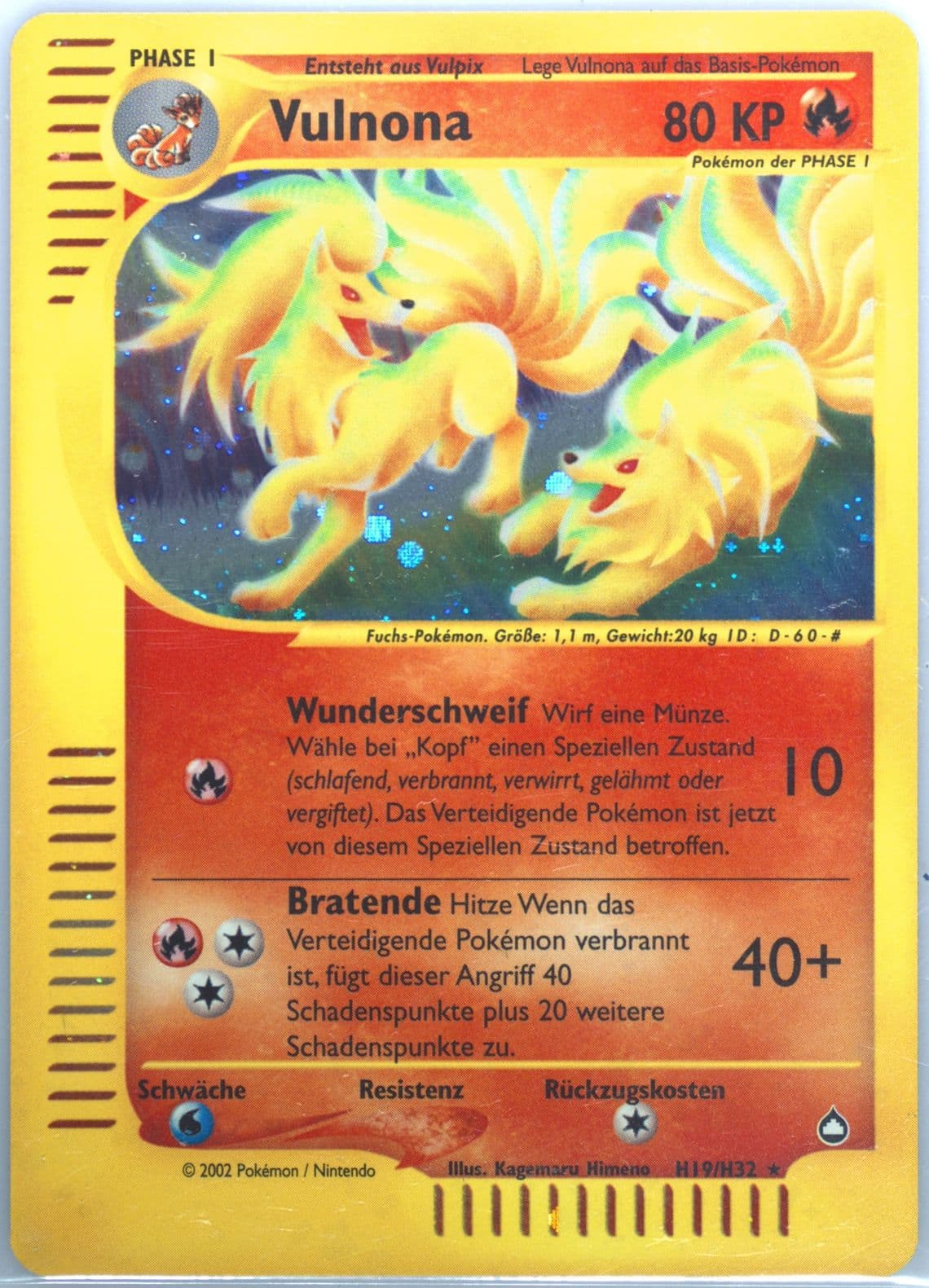 Vulnona-Holo German (H19) 2003 Pokemon Aquapolis
