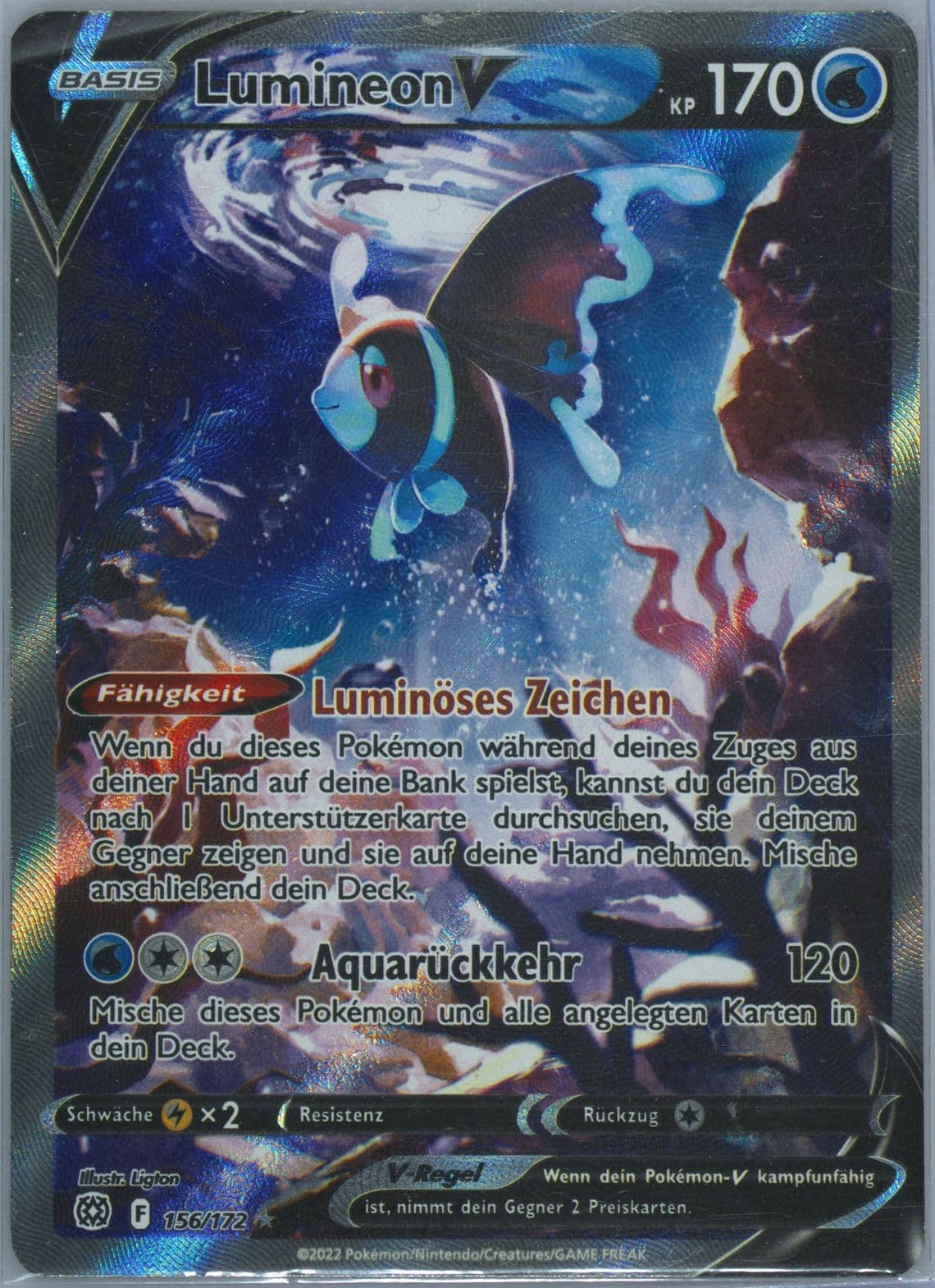 Full Art/Lumineon V German (156) 2022 Pokemon Sword & Shield Brilliant Stars