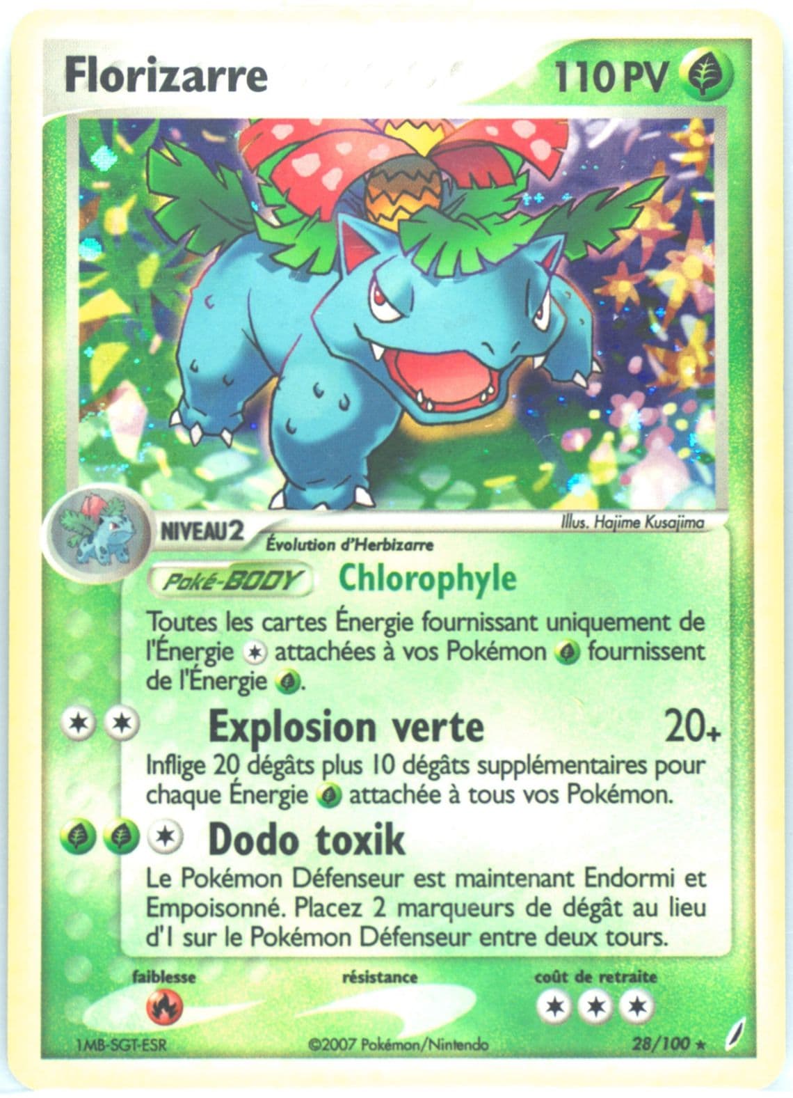Florizarre-Holo Green Cyclone Theme Deck (28) 2007 Pokemon French EX Crystal Guardians