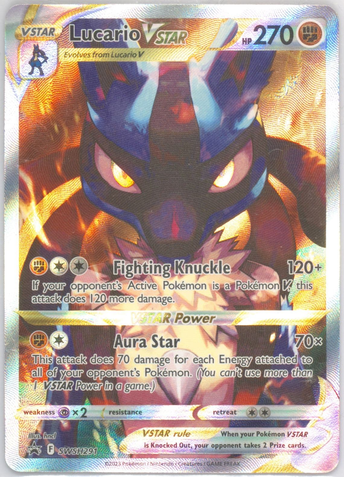 Full Art/Lucario Vstar Crown Zenith Elite Trainer Box (291) 2023 Pokemon Swsh Black Star Promo