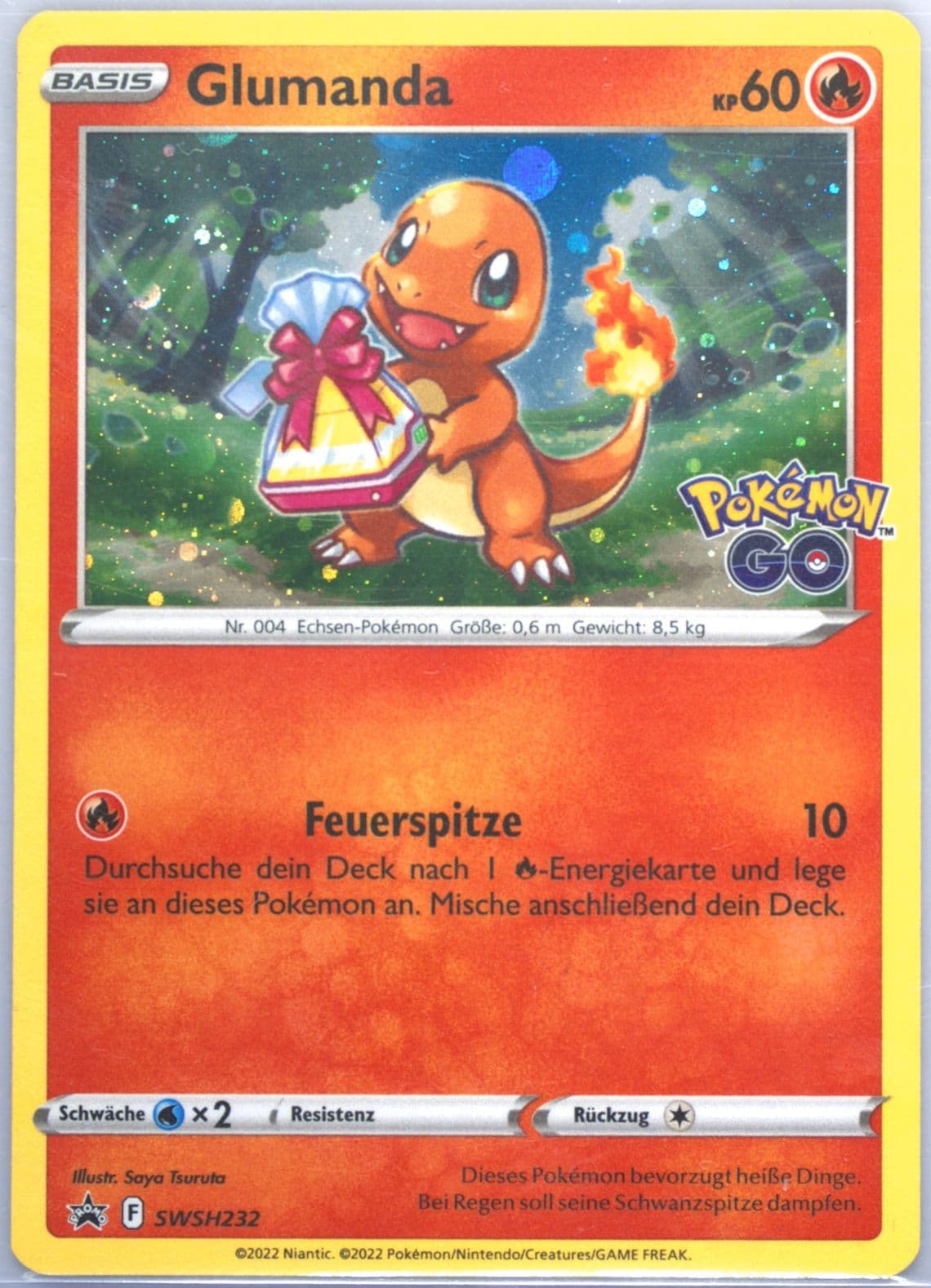 Glumanda-Holo Pokemon Go Pin Collection-Charmander-German (232) 2022 Pokemon Swsh Black Star Promo
