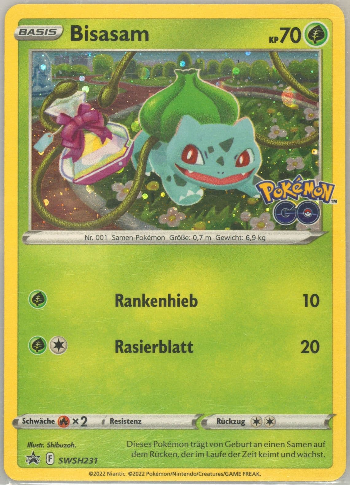 Bisasam-Holo Pokemon Go Pin Collection-Bulbasaur-German (231) 2022 Pokemon Swsh Black Star Promo