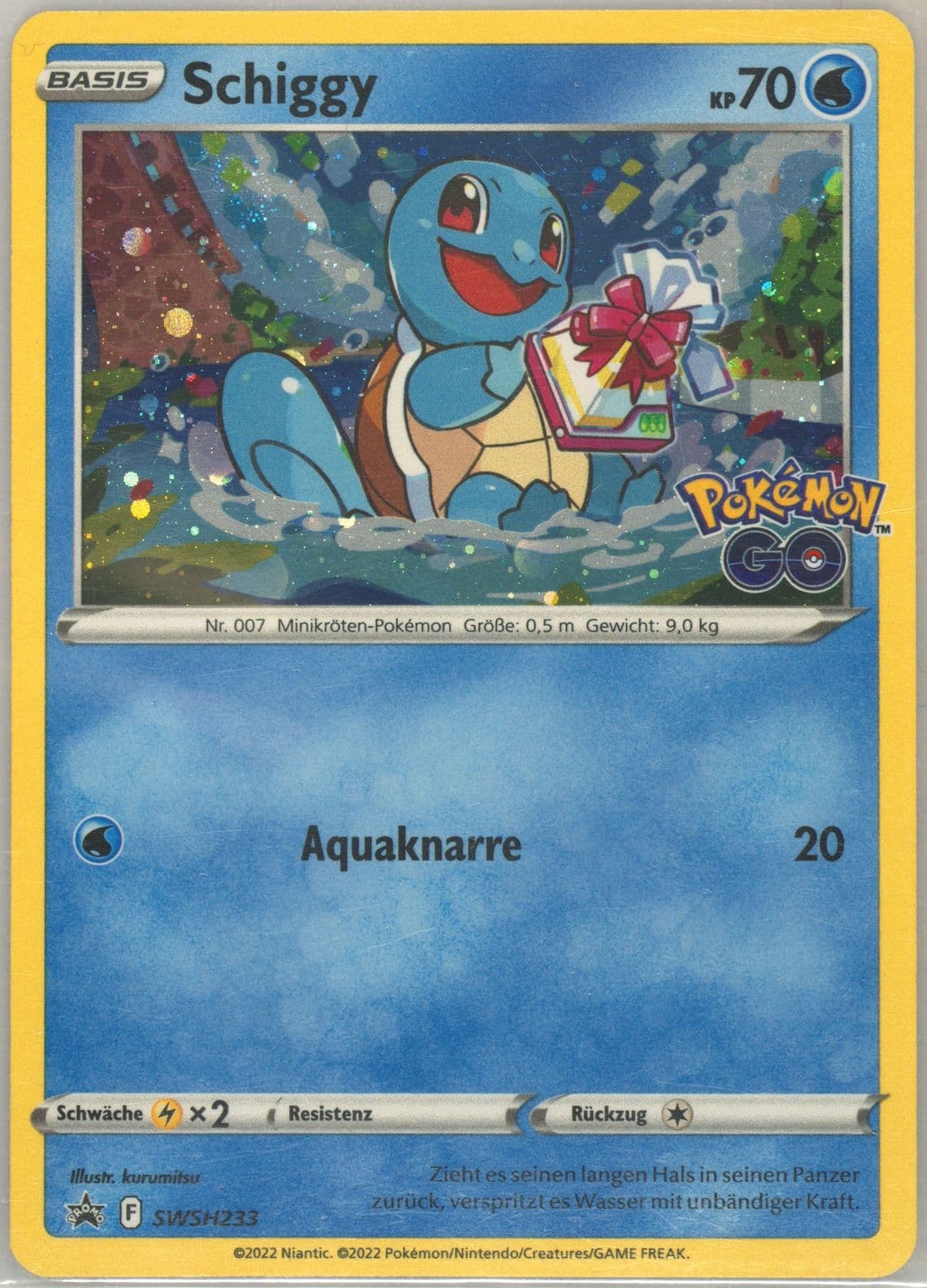 Schiggy-Holo Pokemon Go Pin Collection-Squirtle-German (233) 2022 Pokemon Swsh Black Star Promo