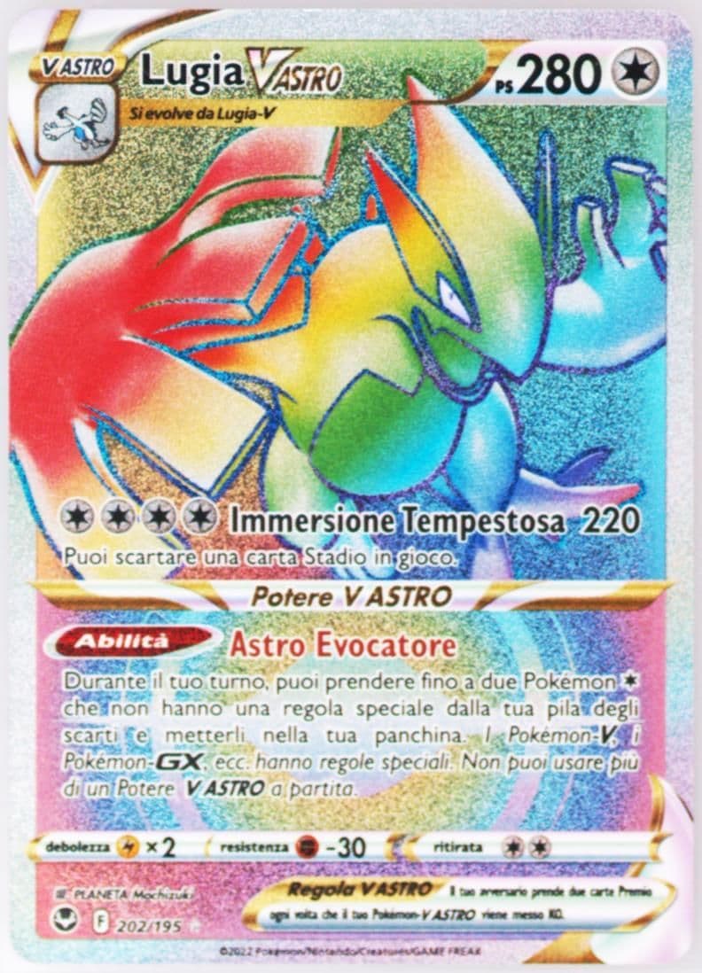 Full Art/Lugia Vastro Italian-Secret (202) 2022 Pokemon Sword & Shield Silver Tempest