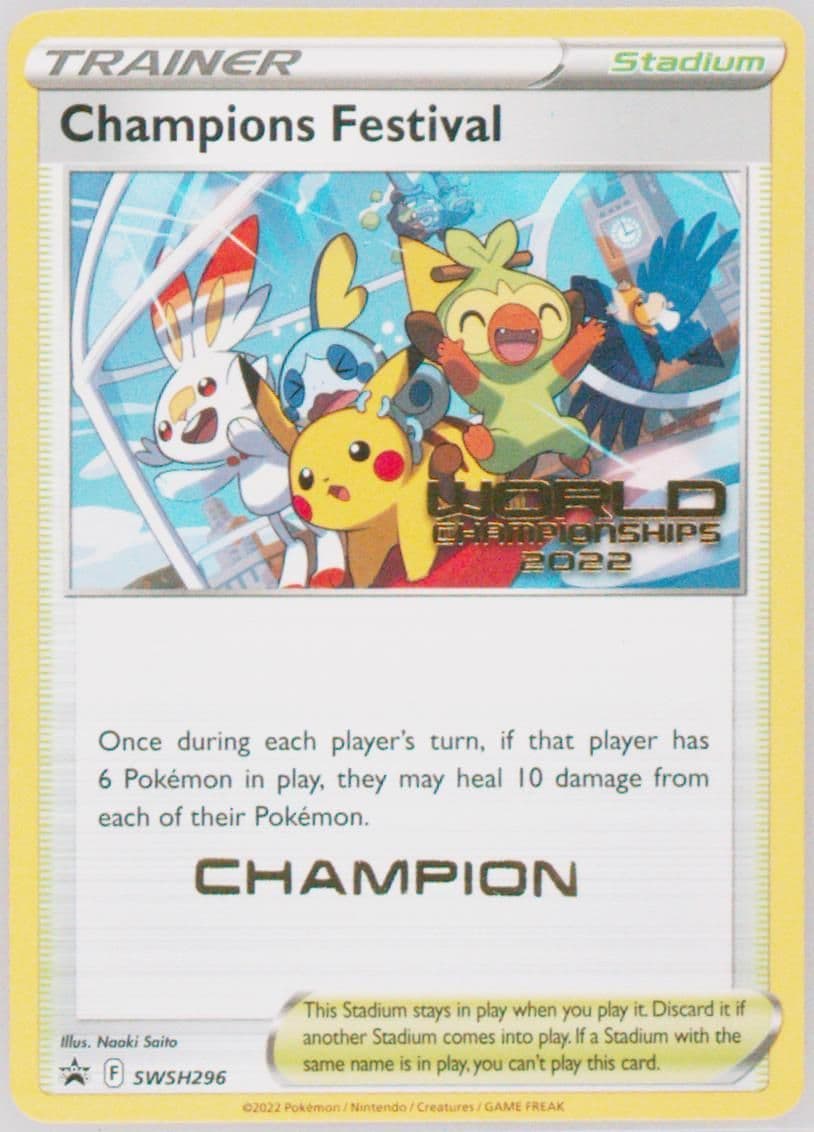Champions Festival World Championships 2022-Champion (296) 2022 Pokemon Swsh Black Star Promo