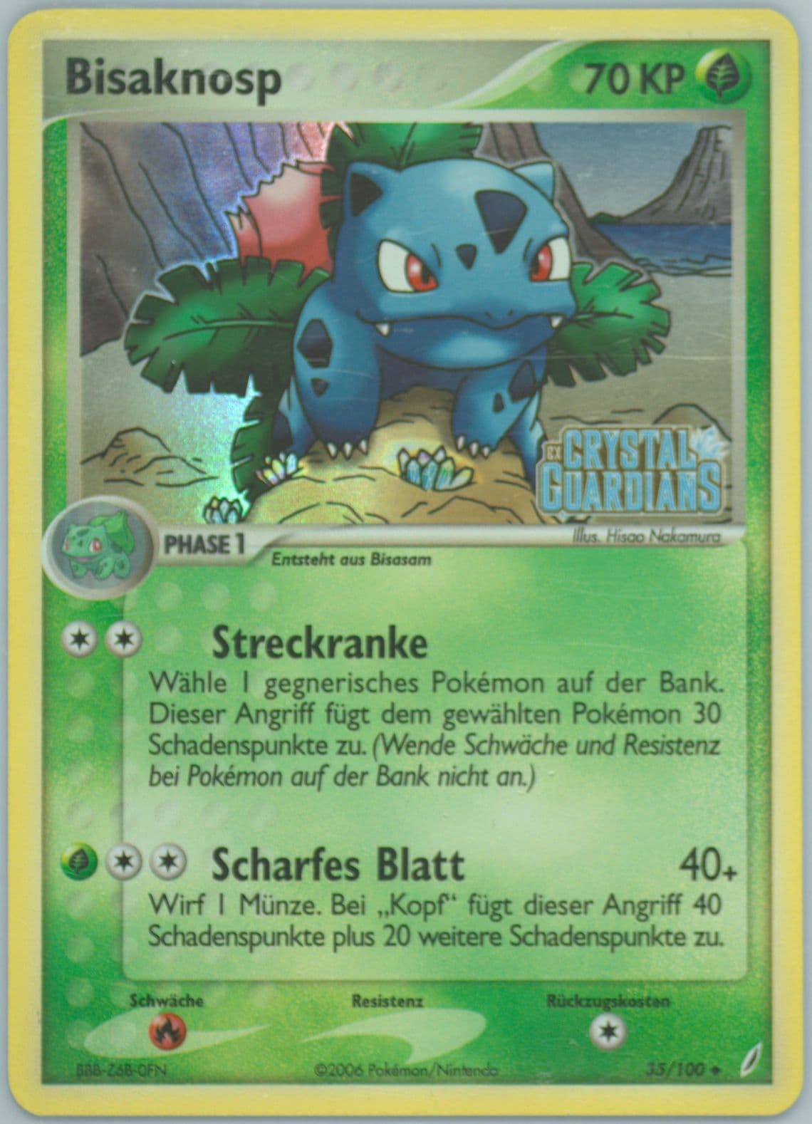 Bisaknosp-Reverse Foil German (35) 2006 Pokemon EX Crystal Guardians