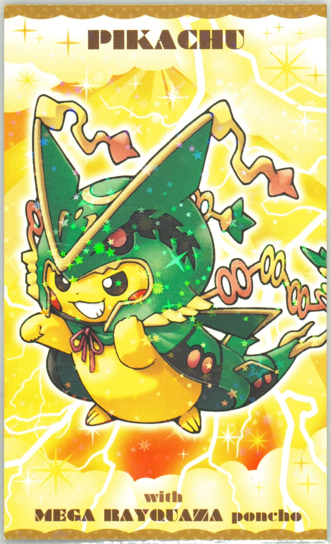 Poncho-Wearing Pikachu Mega Campaign Business Card-Mega Rayquaza () 2016 Pokemon Japanese XY Promo