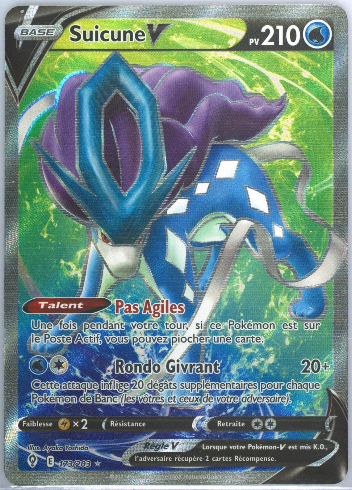 Full Art/Suicune V French (173) 2021 Pokemon Sword & Shield Evolving Skies