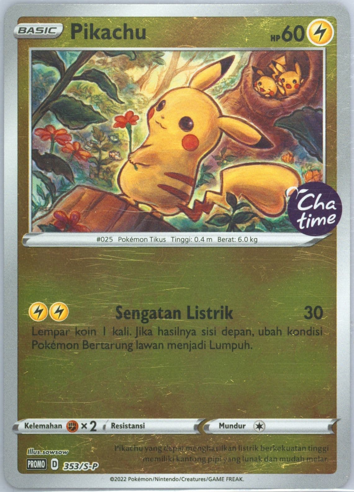Pikachu Chatime Campaign (353) 2022 Pokemon Indonesian S Promo