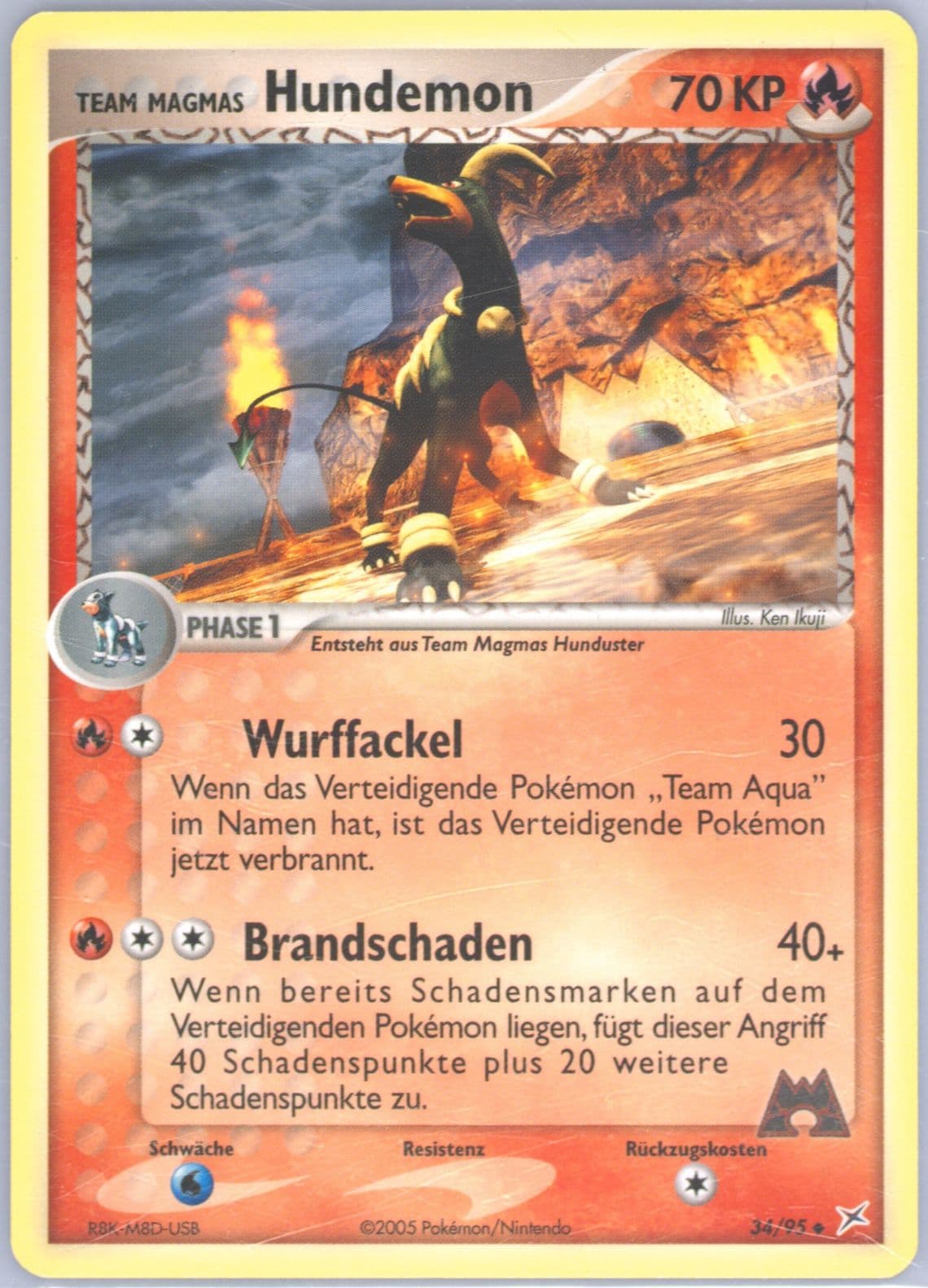 Team Magmas Hundemon (34) 2005 Pokemon German EX Team Magma VS Team Aqua