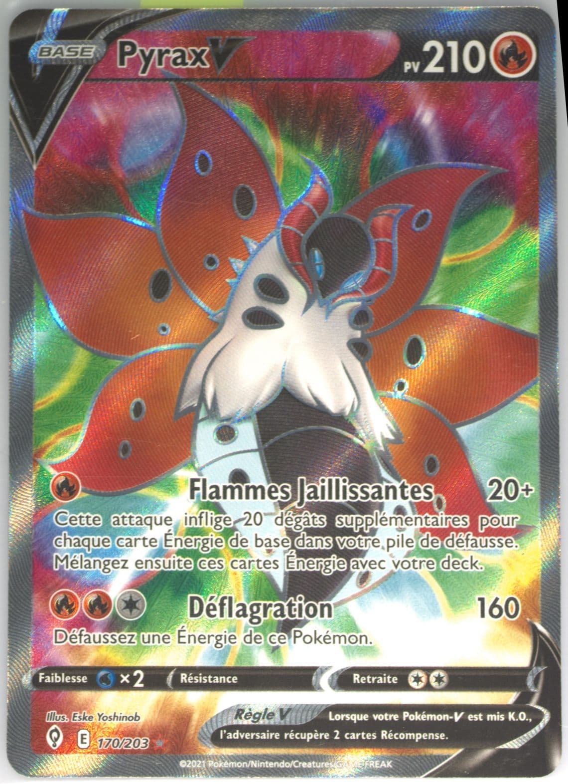 Full Art/Pyrax V French (170) 2021 Pokemon Sword & Shield Evolving Skies