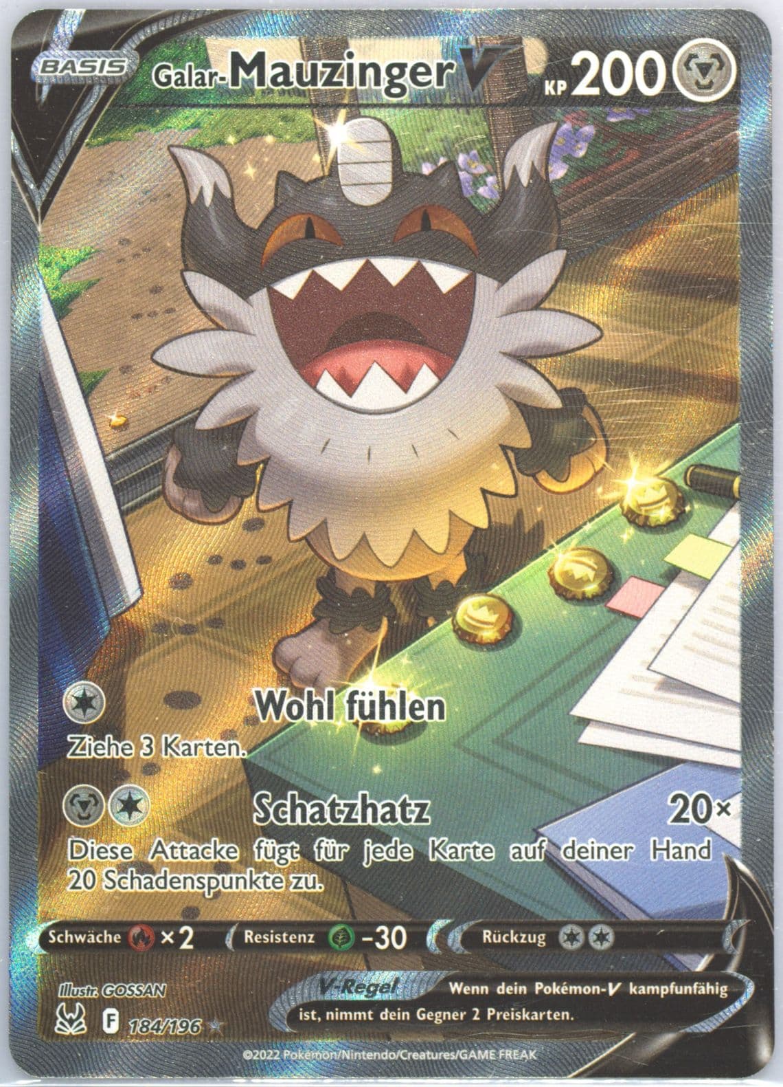 Full Art/Galar Mauzinger V German (184) 2022 Pokemon Sword & Shield Lost Origin