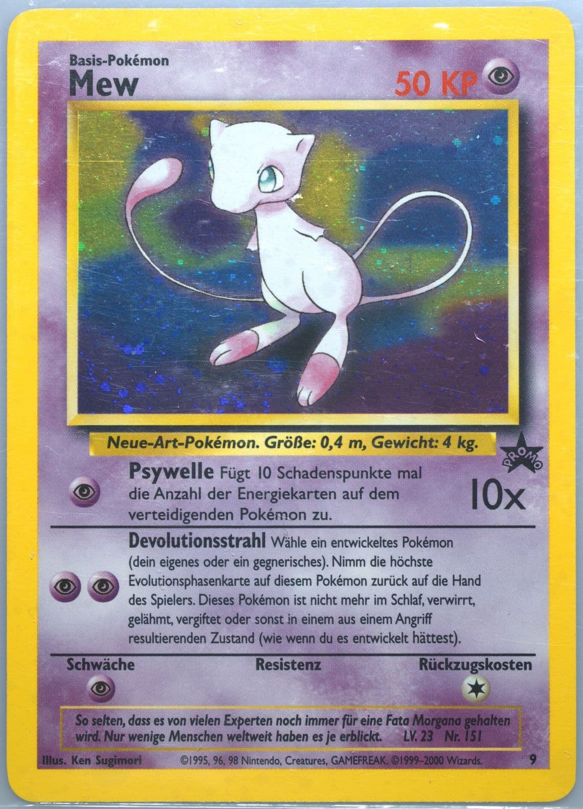 Mew-Holo Pokemon League-German (9) 2000 Pokemon Promo Black Star