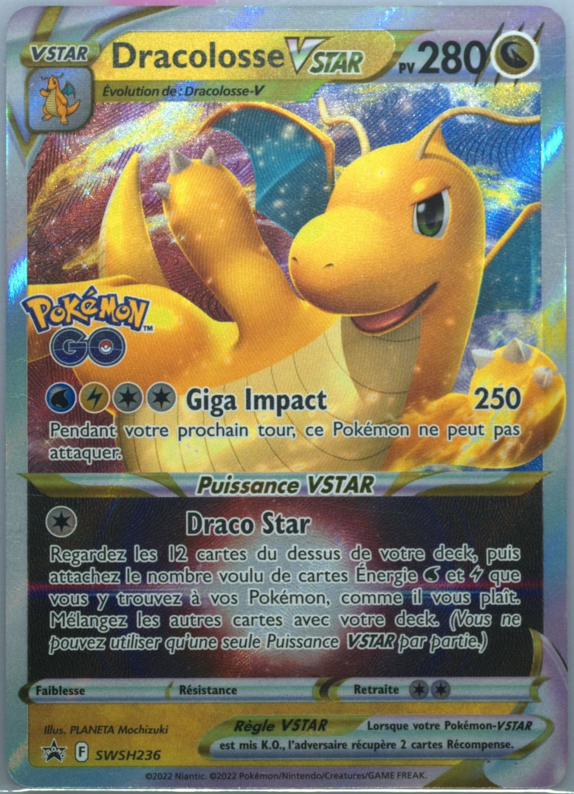 Dracolosse Vstar Pokemon Go Premier Deck Holder Collection-French (236) 2022 Pokemon Swsh Black Star Promo