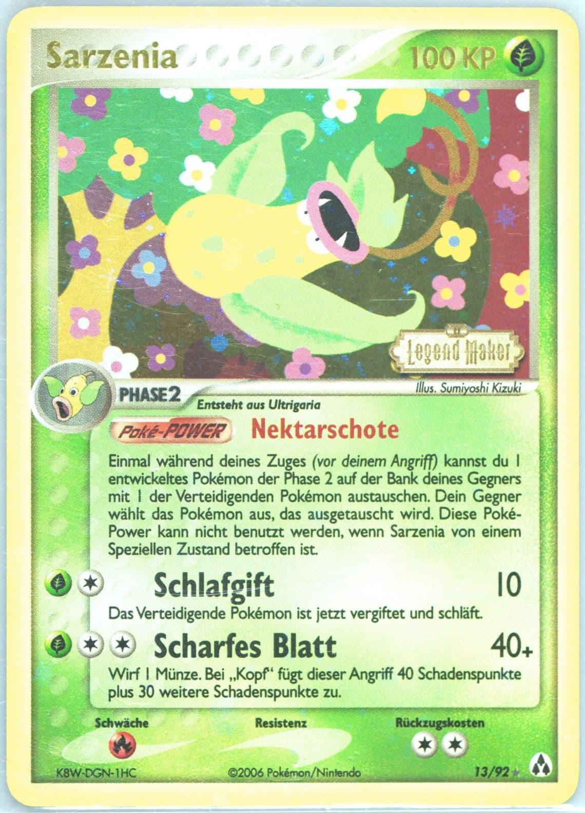 Sarzenia-Reverse Foil German (13) 2006 Pokemon EX Legend Maker