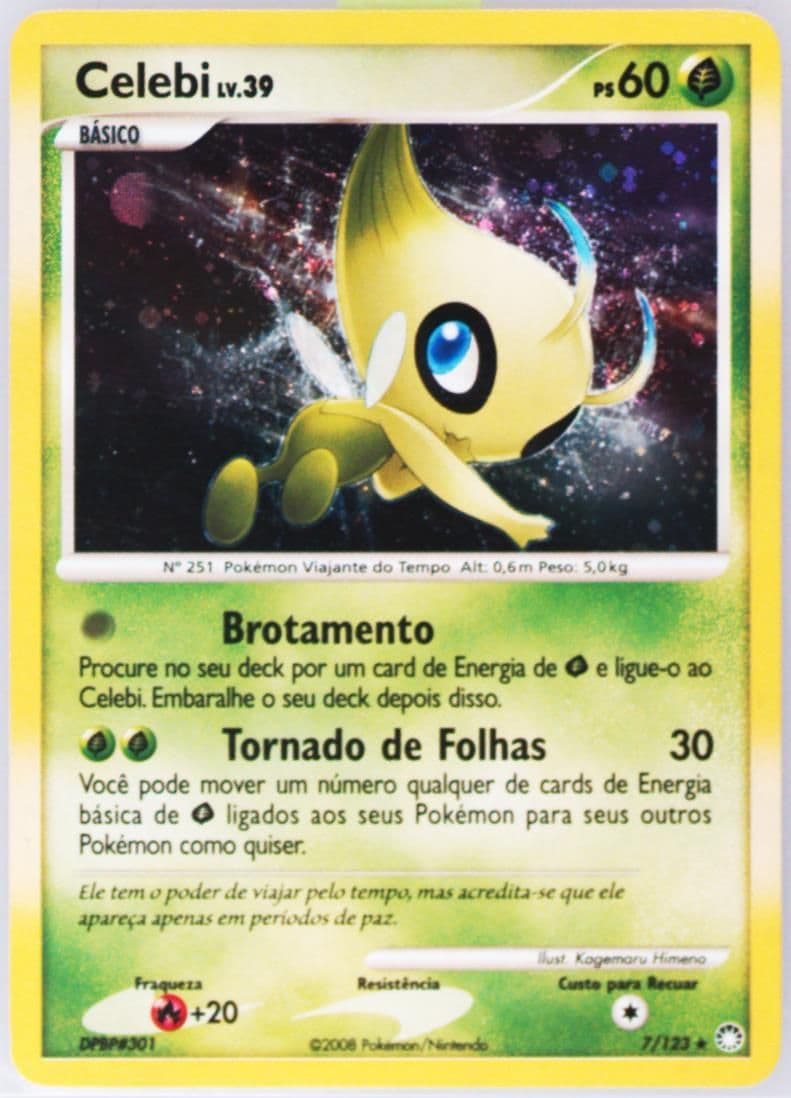 Celebi-Holo (7) 2008 Pokemon Portuguese Diamond & Pearl Mysterious Treasures