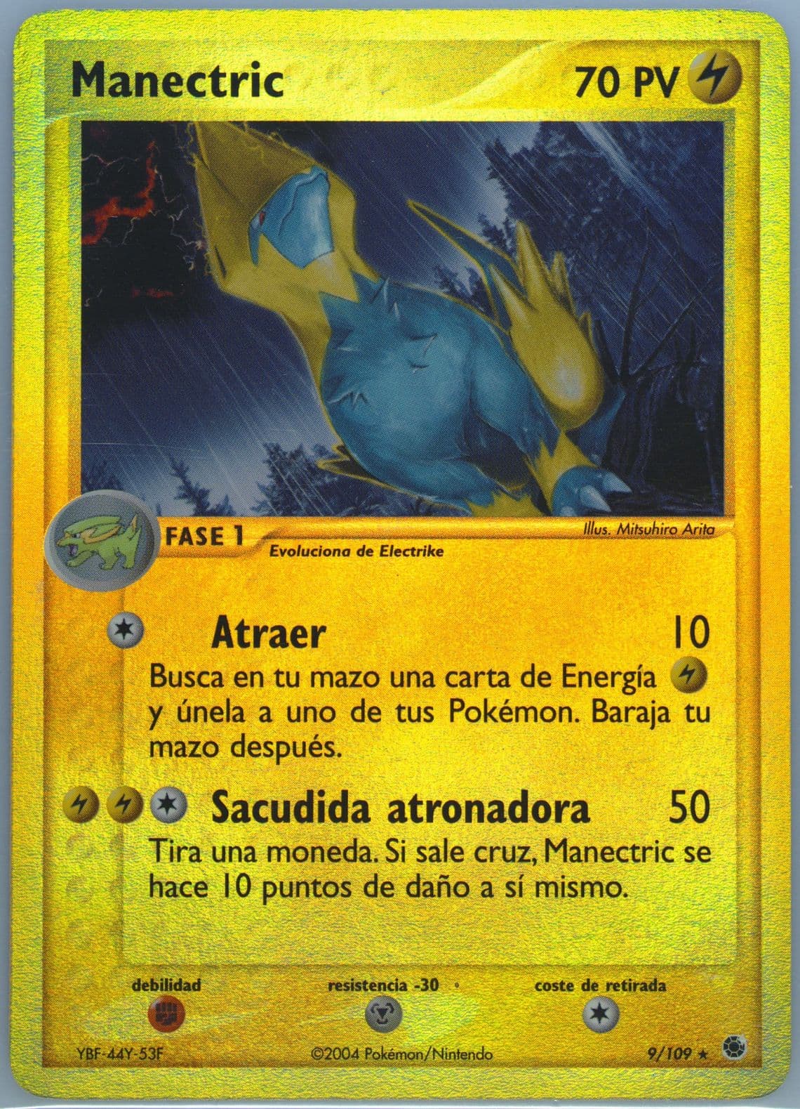 Manectric-Reverse Foil (9) 2004 Pokemon Spanish EX Ruby & Sapphire