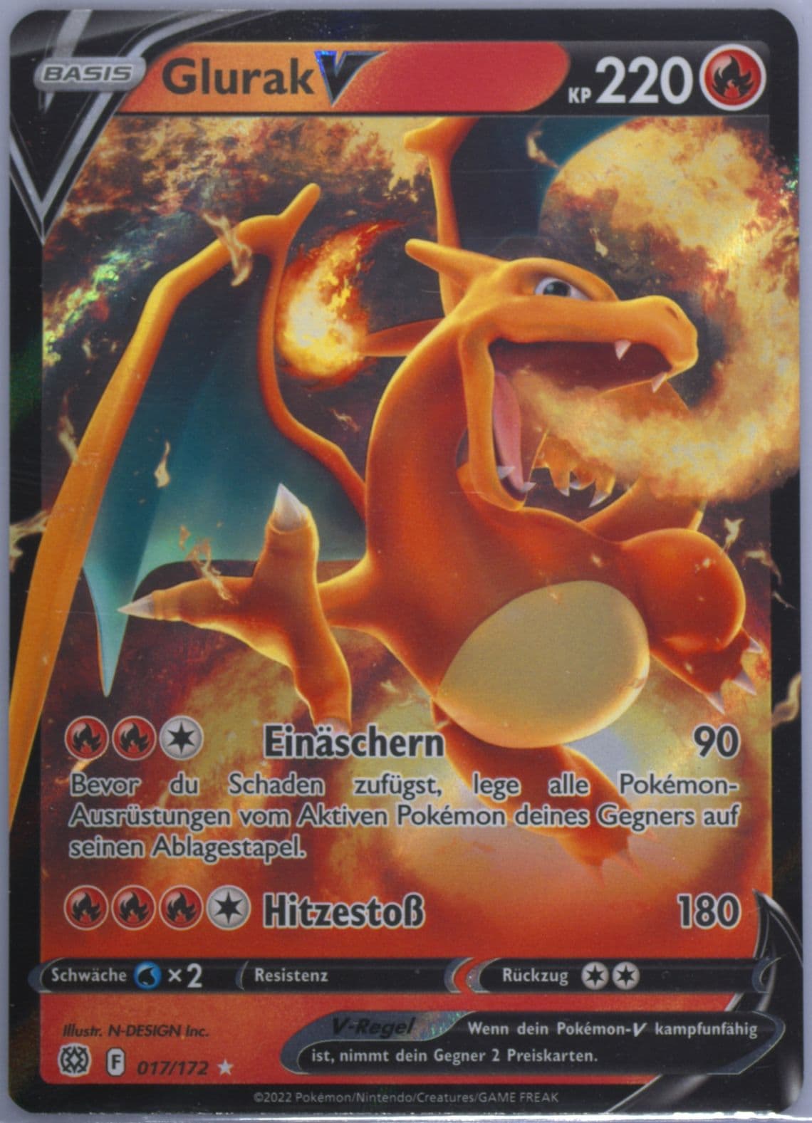 Glurak V German (017) 2022 Pokemon Sword & Shield Brilliant Stars