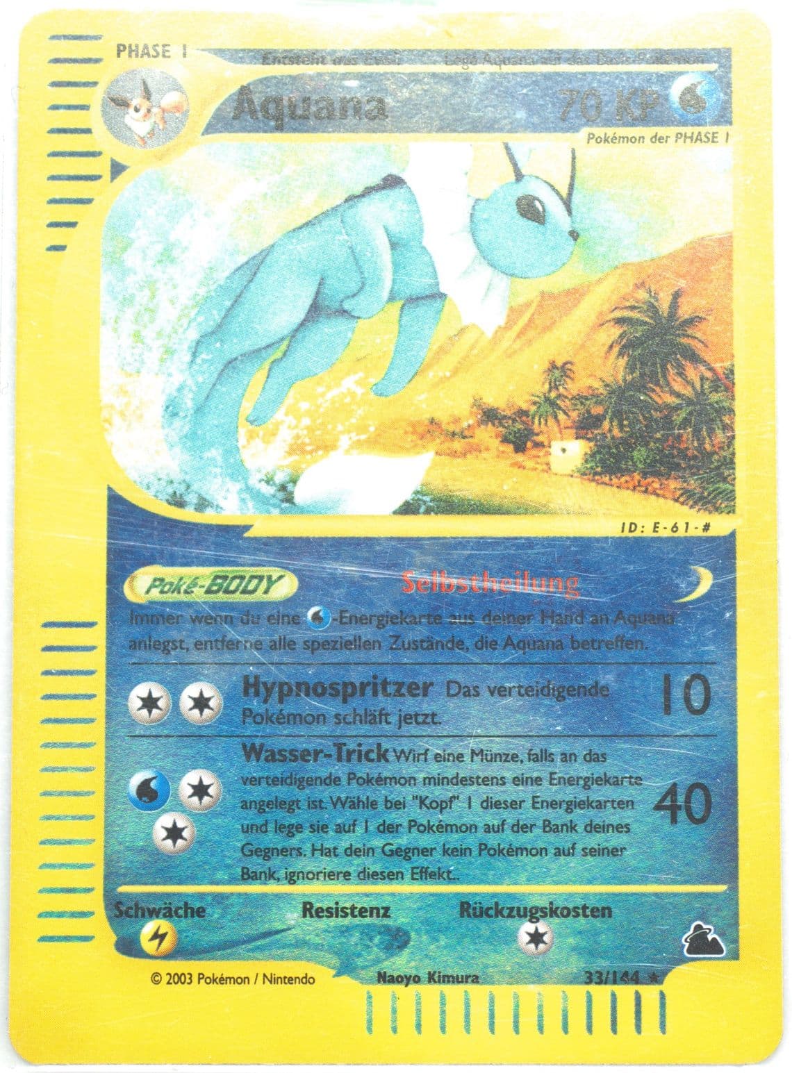 Aquana-Reverse Foil German (33) 2003 Pokemon Skyridge