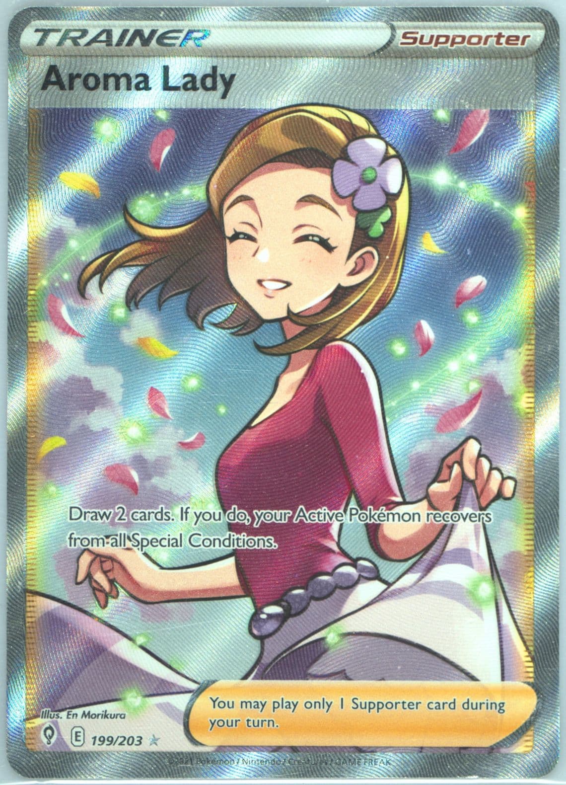 Full Art/Aroma Lady Inverted Back (199) 2021 Pokemon Sword & Shield Evolving Skies