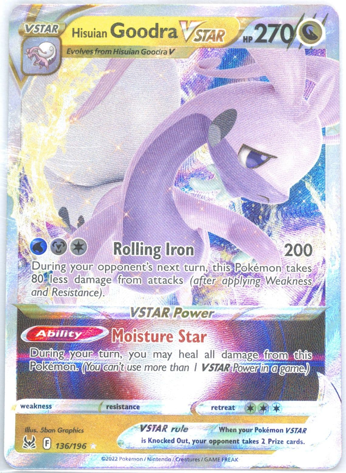 Hisuian Goodra Vstar Inverted Back (136) 2022 Pokemon Sword & Shield Lost Origin