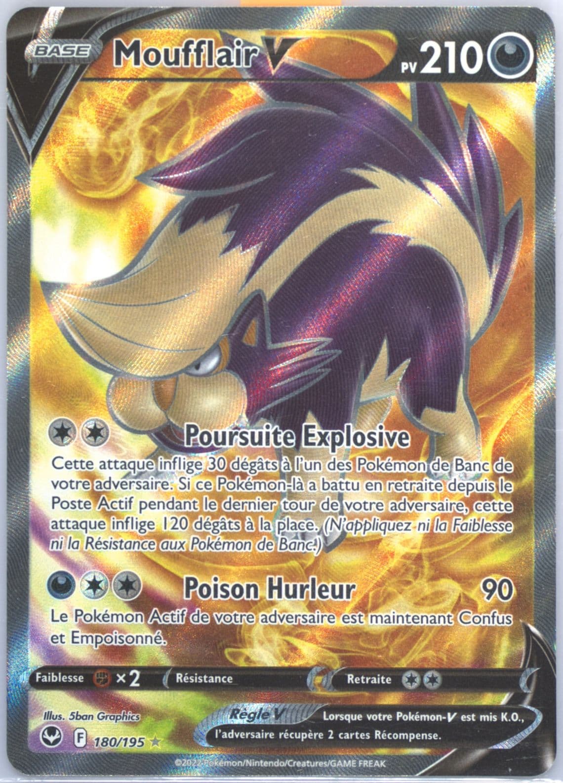 Full Art/Moufflair V French (180) 2022 Pokemon Sword & Shield Silver Tempest