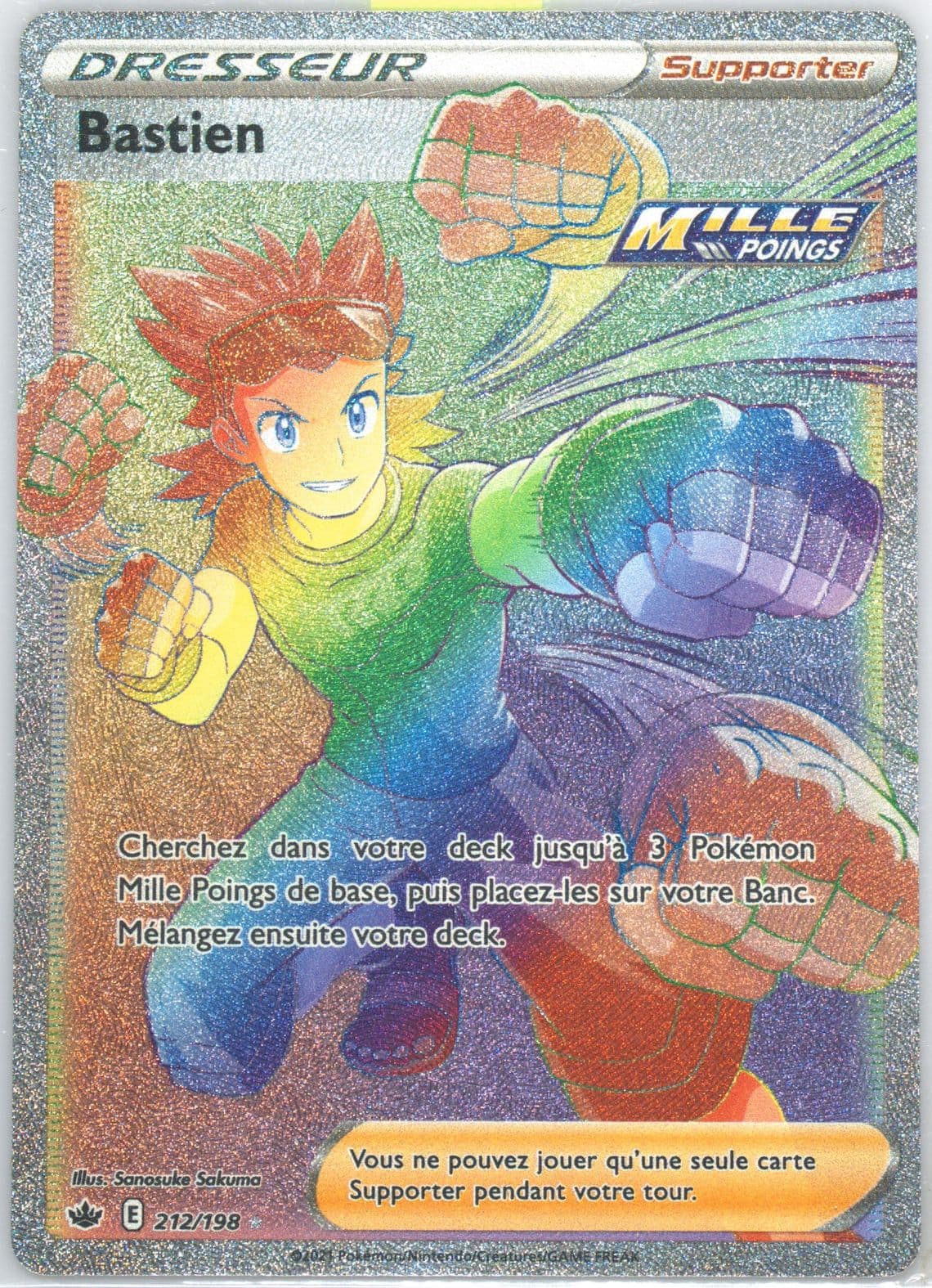 Full Art/Bastien French-Secret (212) 2021 Pokemon Sword & Shield Chilling Reign