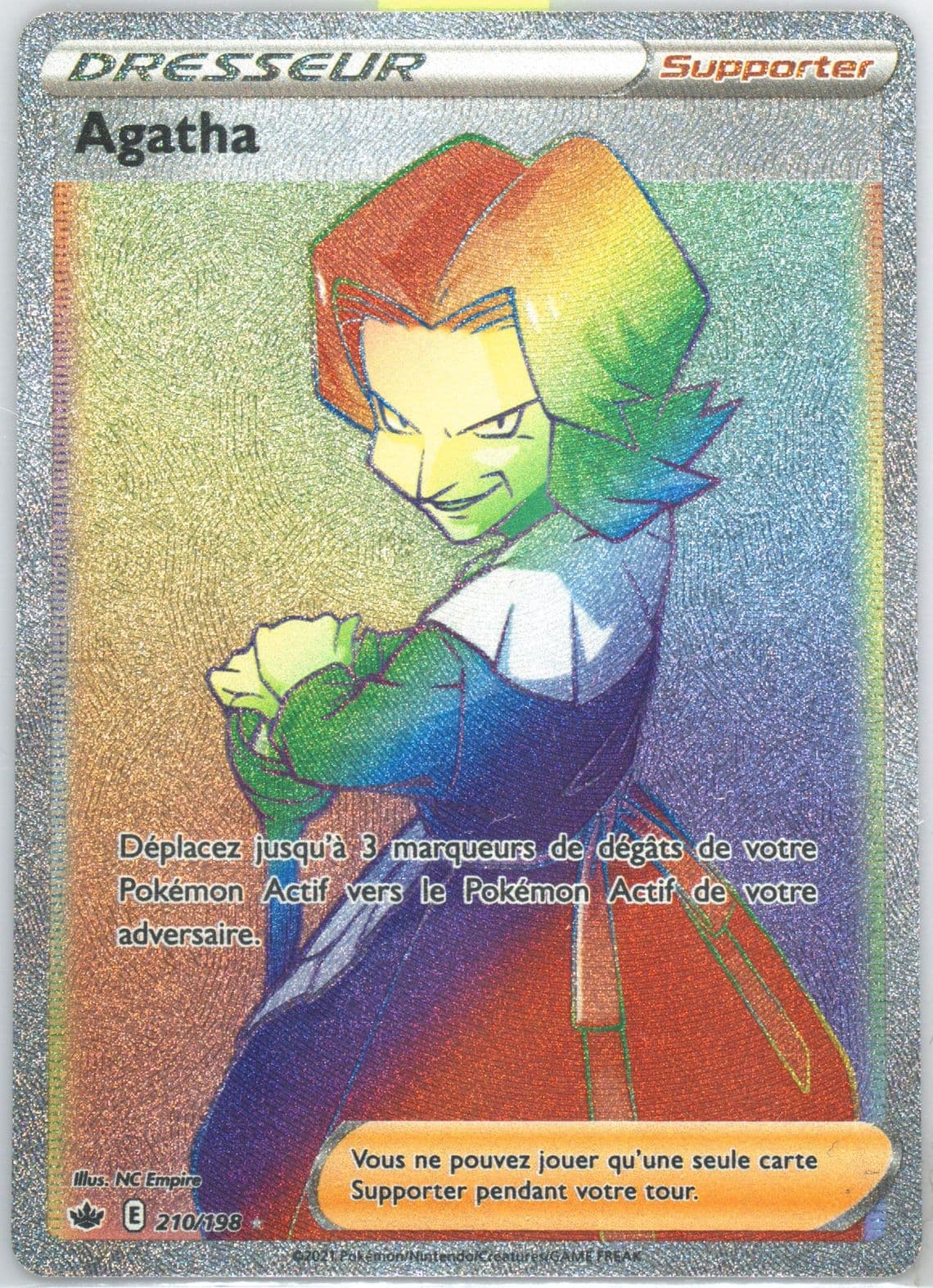 Full Art/Agatha French-Secret (210) 2021 Pokemon Sword & Shield Chilling Reign