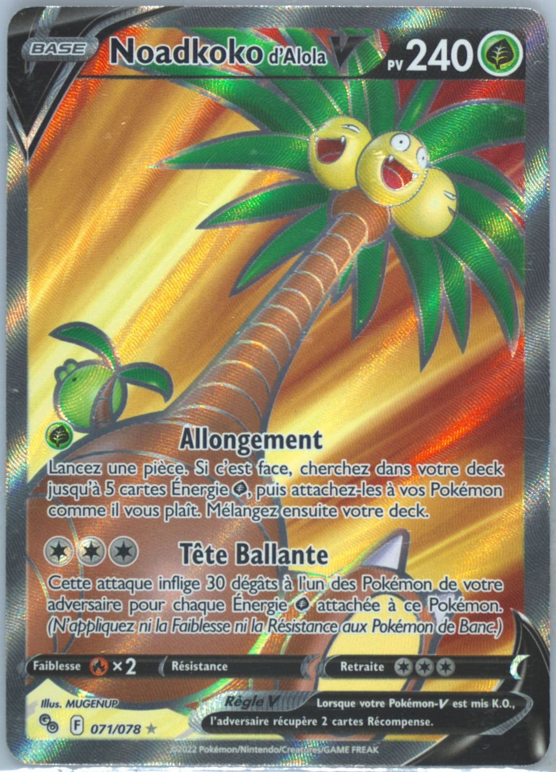 Full Art/Noadkoko D'Alola V French (071) 2022 Pokemon Go