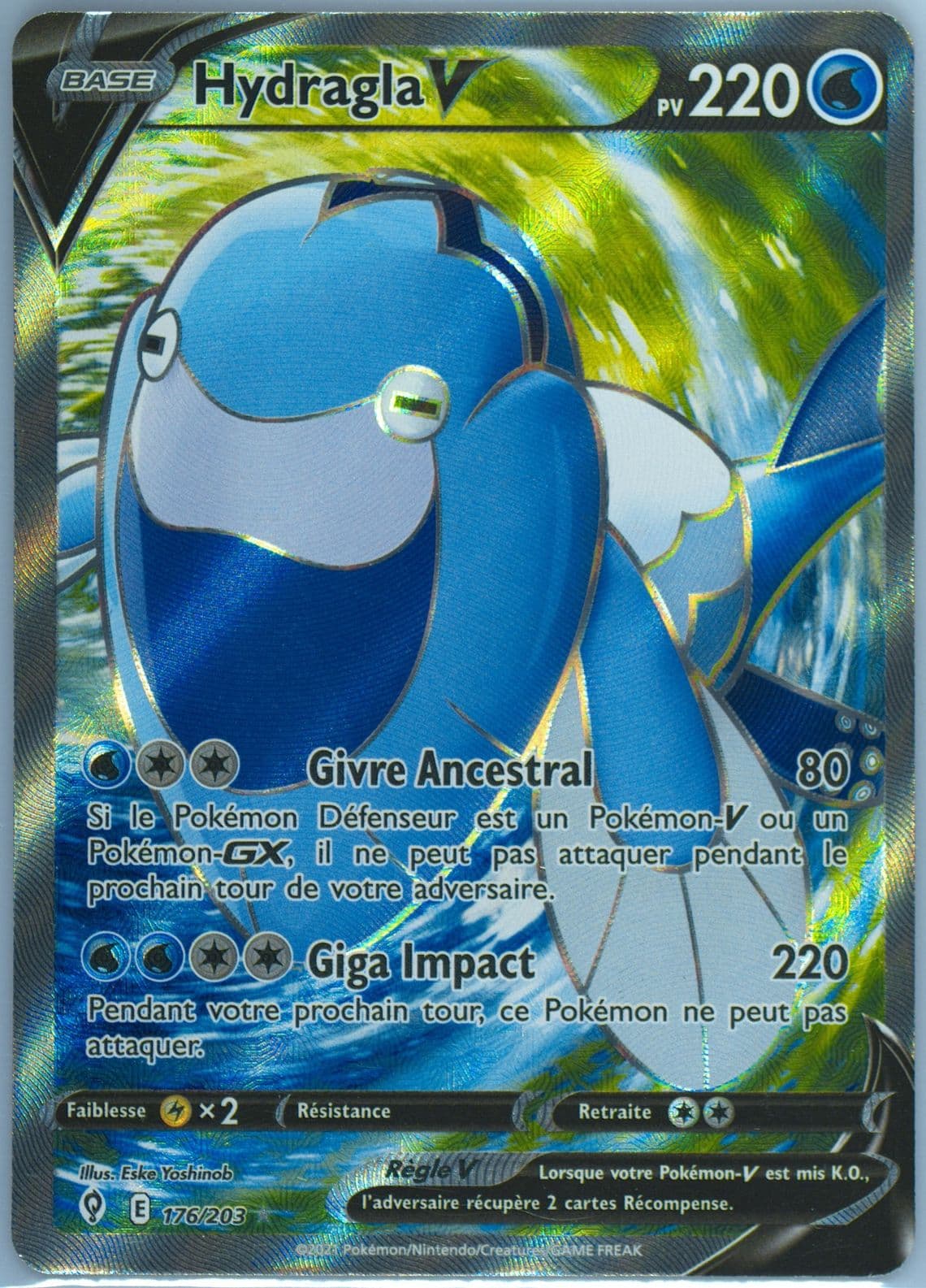 Full Art/Hydragla V French (176) 2021 Pokemon Sword & Shield Evolving Skies