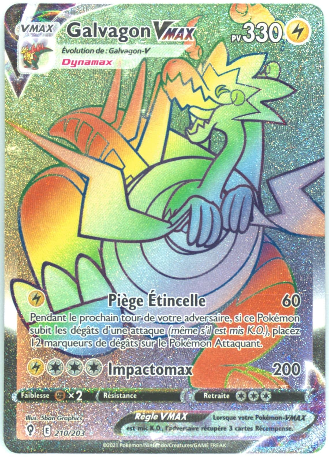 Full Art/Galvagon Vmax French-Secret (210) 2021 Pokemon Sword & Shield Evolving Skies